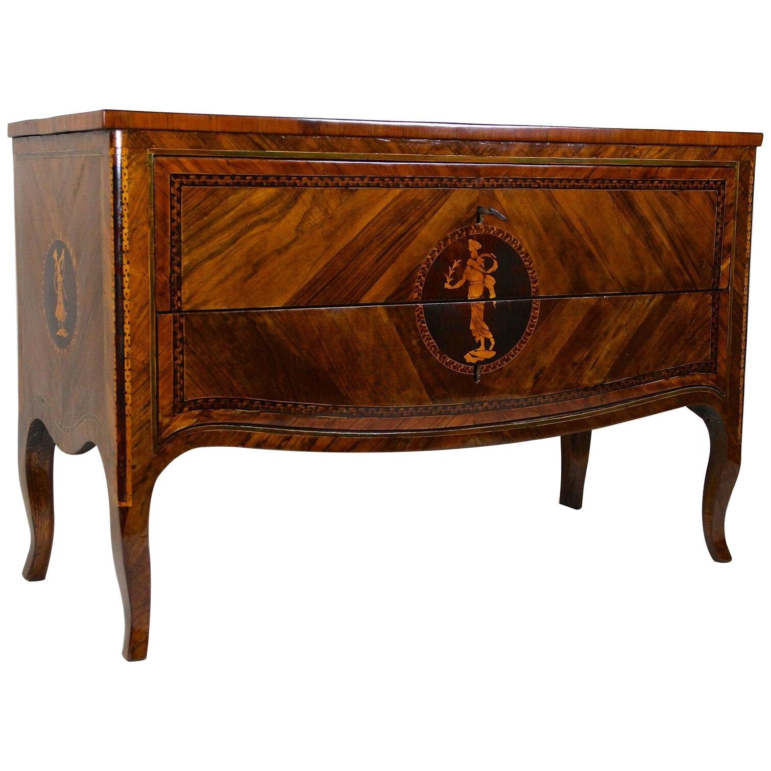 18th Century Italian Marquetry Chest Of Drawers, Milan circa 1760