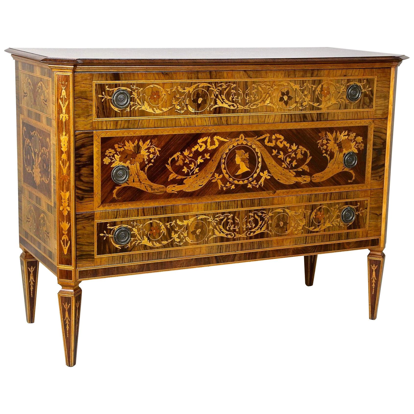20th Century Italian Marquetry Commode After G. Maggiolini, Italy circa 1930