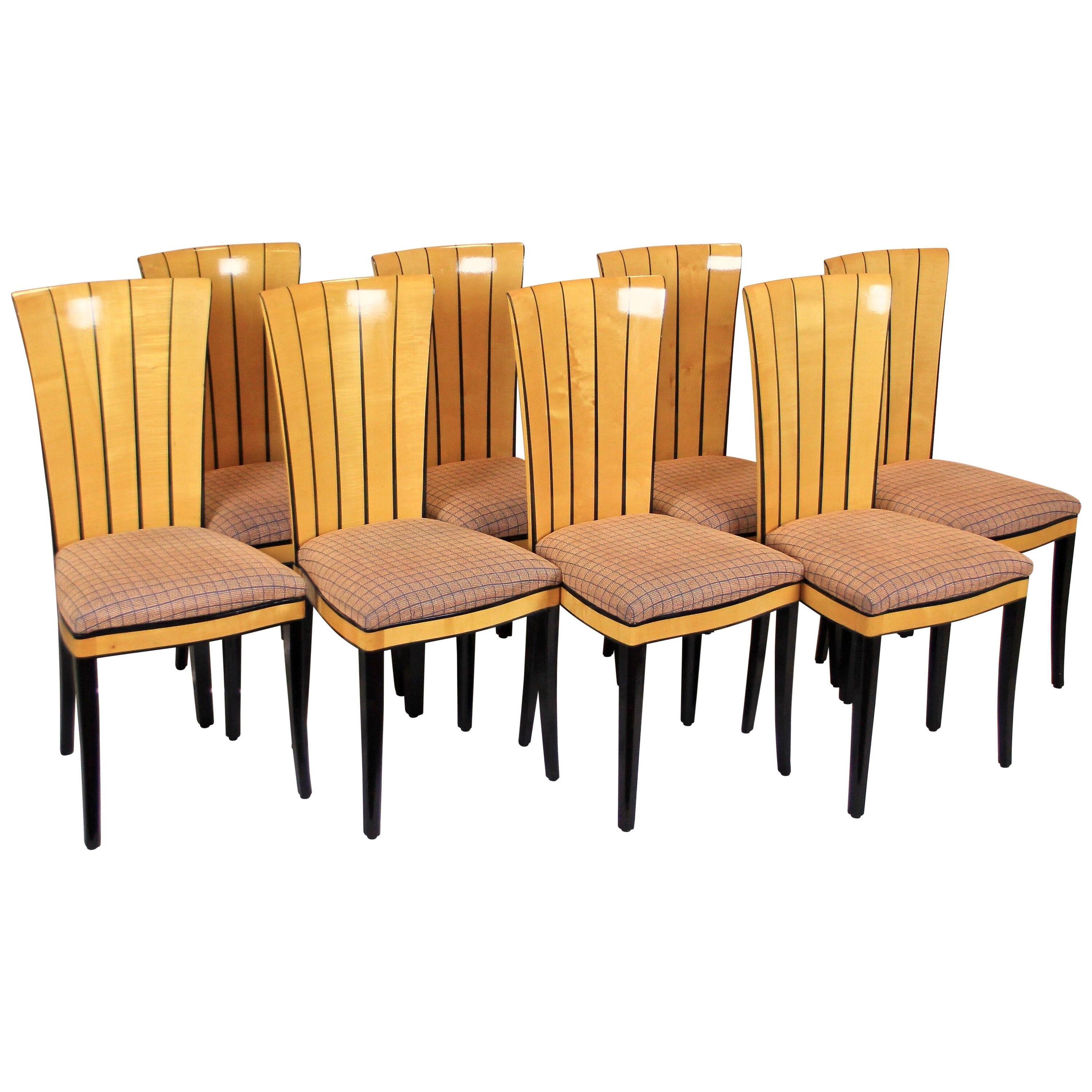 Set of Eight Dining Room Chairs Saarinen House by Adelta, Finland, circa 1983