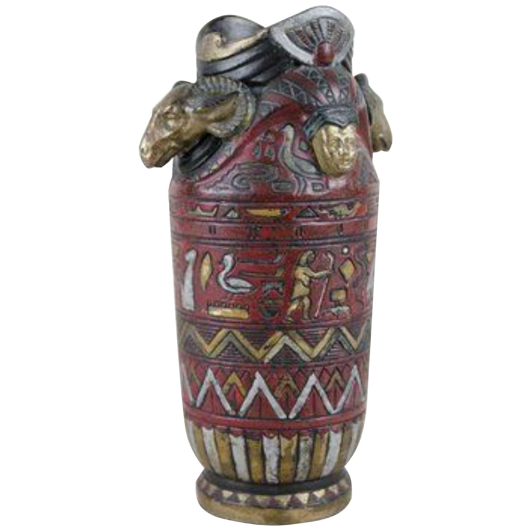 Majolica Vase "Egypt" By Julius Dressler, Bohemia, Circa 1895
