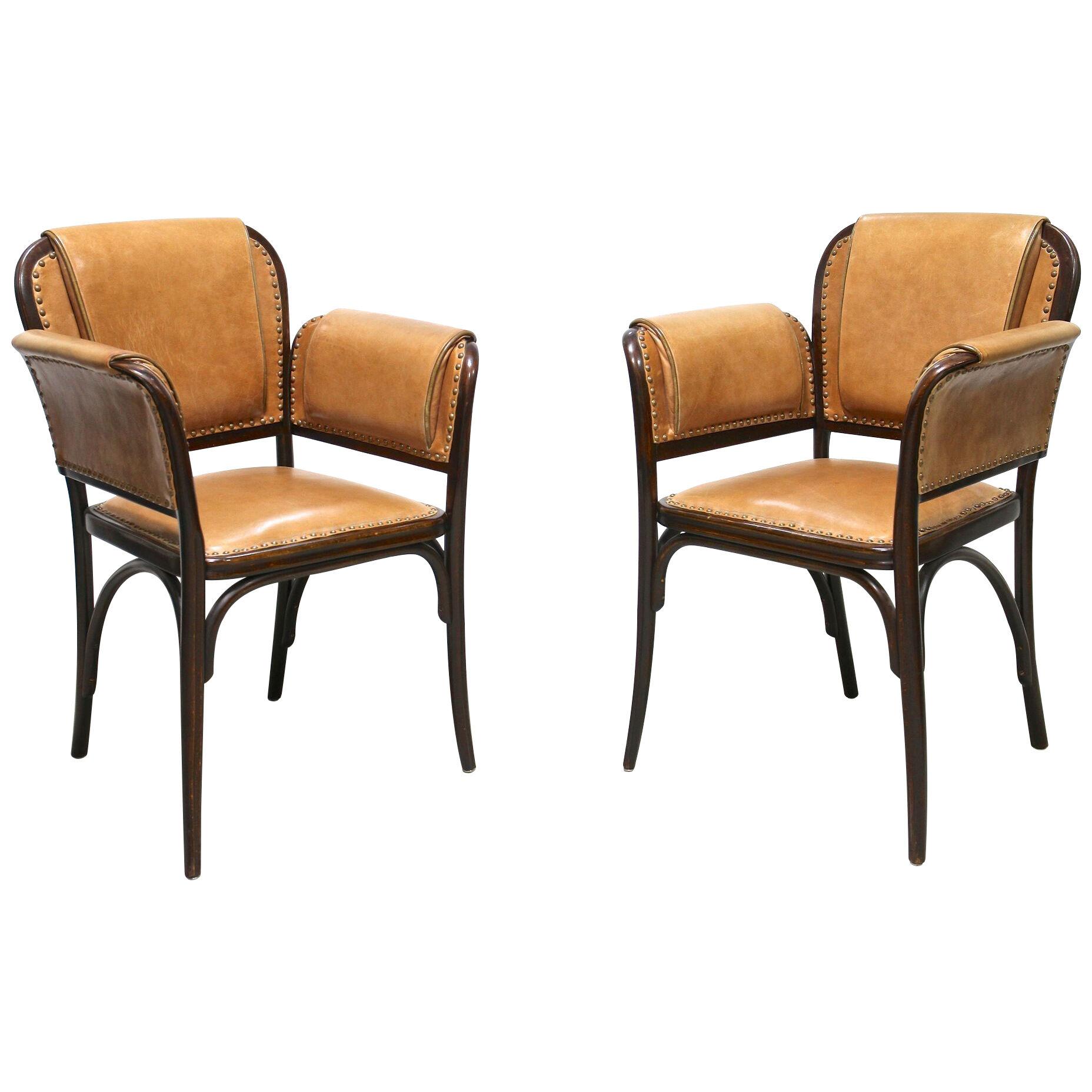 Pair Of 20th Century Art Nouveau Bentwood Armchairs by Thonet, Austria ca. 1904