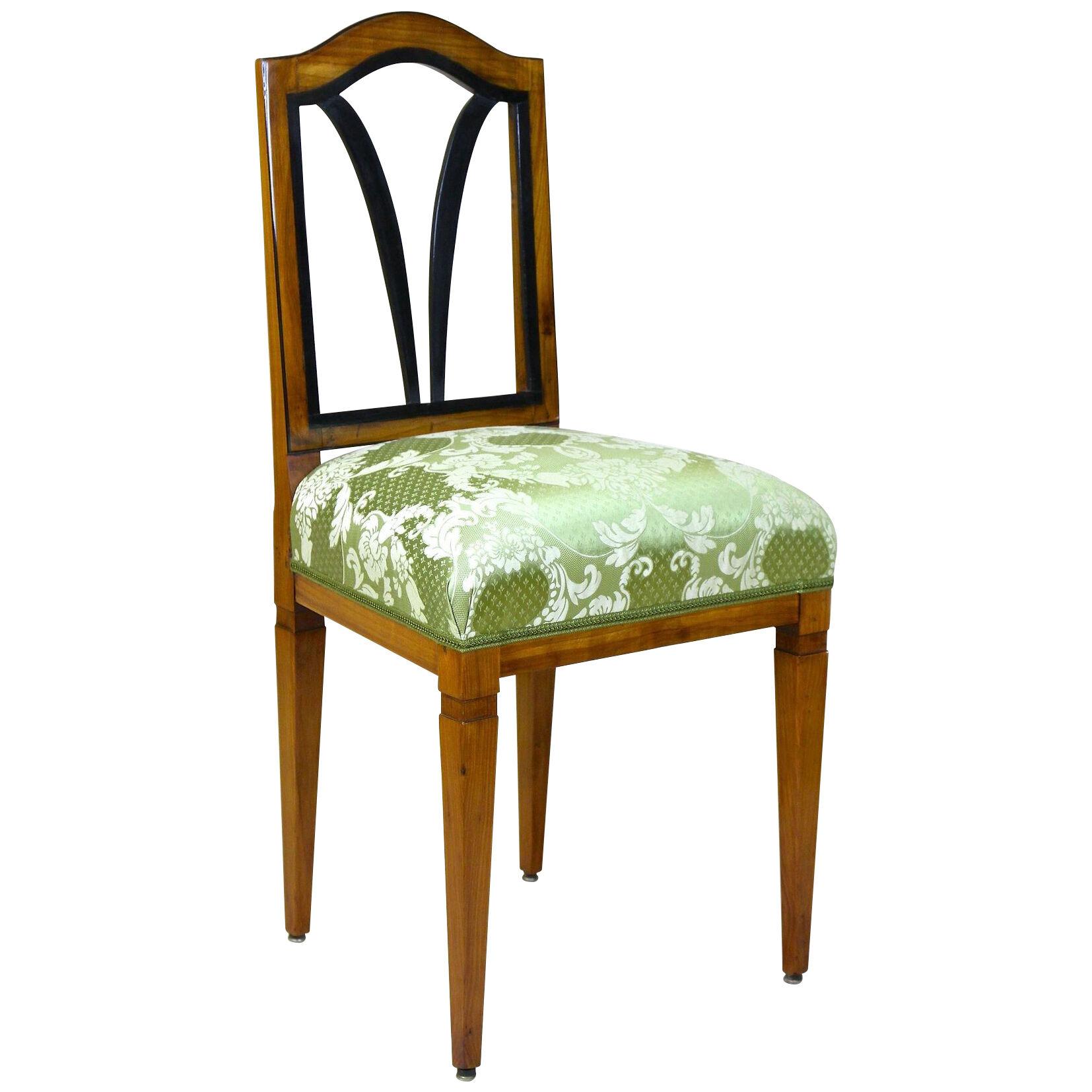 18th Century Cherrywood Side Chair Newly Upholstered, Austria circa 1790