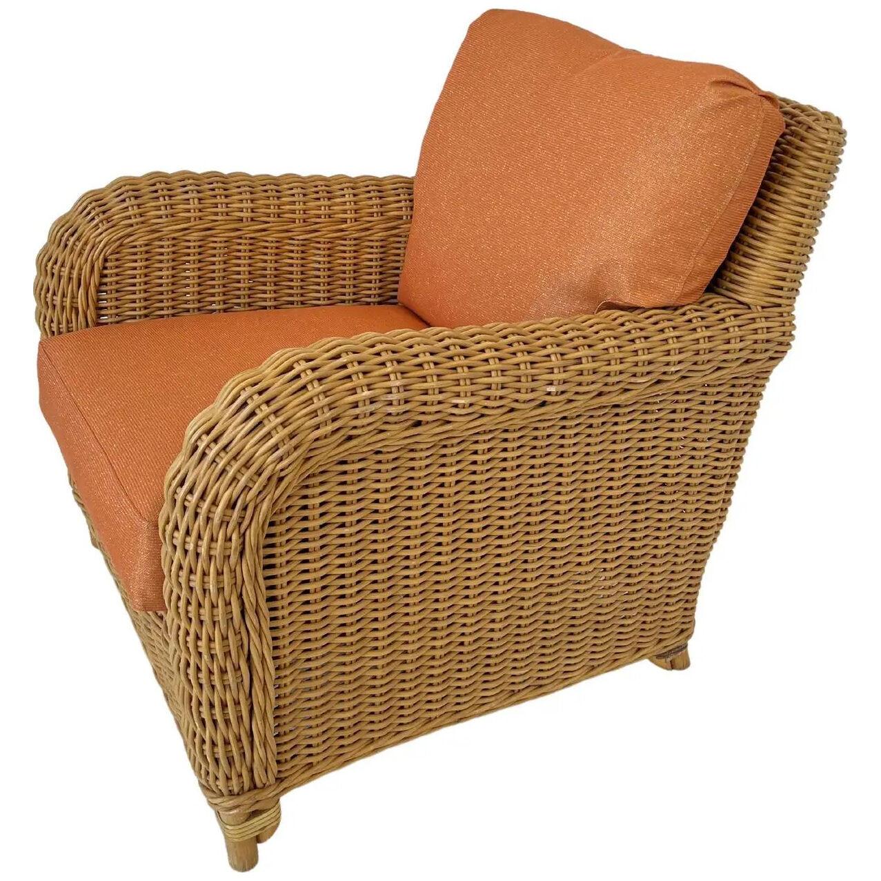 Rattan Lounge Chair by John Hutton for Donghia
