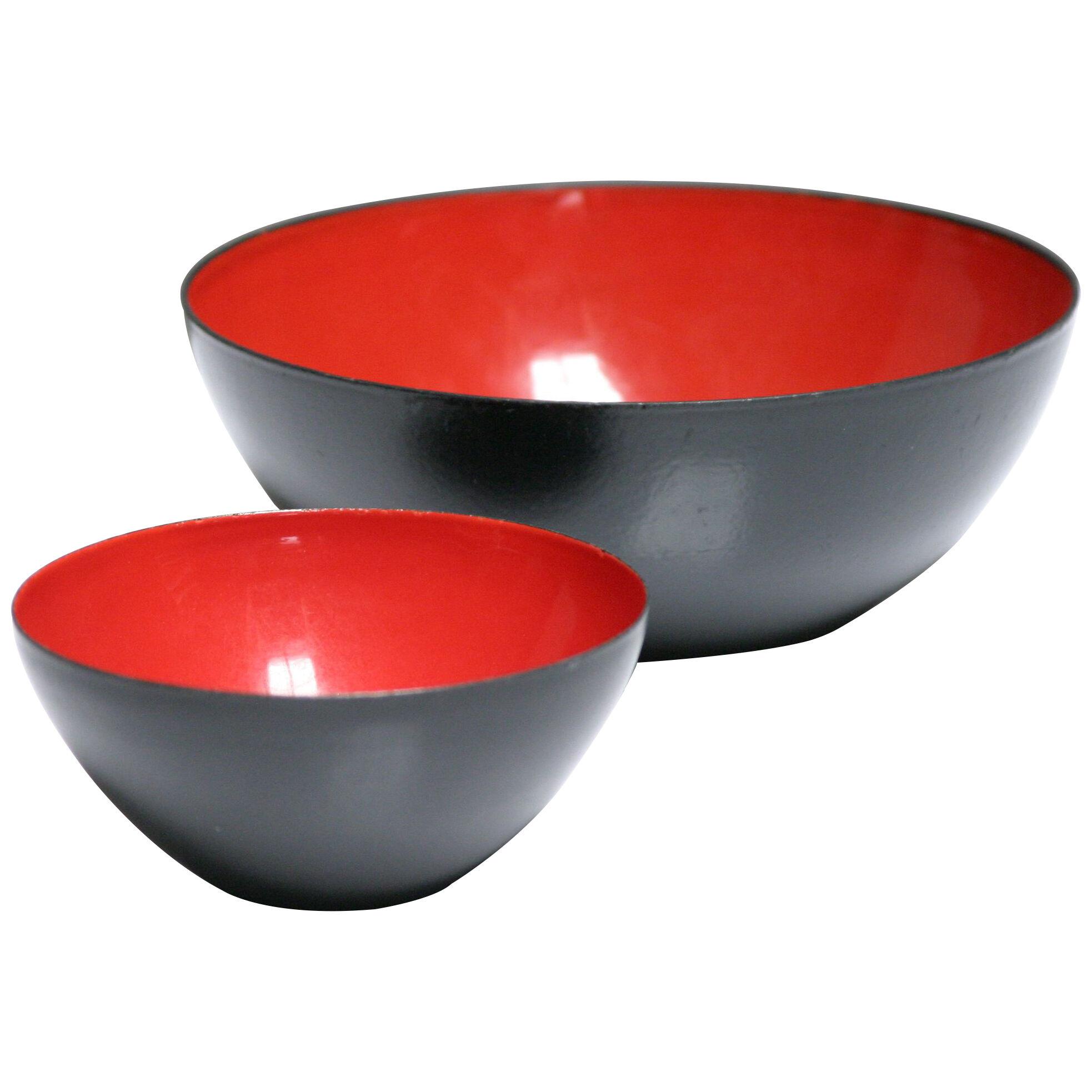 Pair of enameled Steel ‘Krenit’ Bowls by Krenchel for Torben Orskov