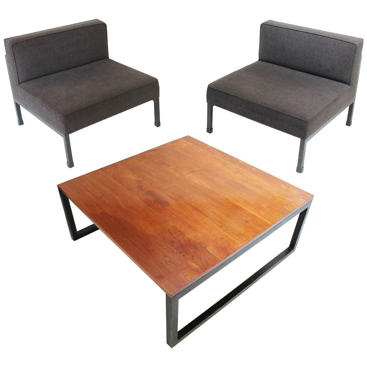 Coffee table and two (2) Armchairs by Wim den Boon, Netherlands 1958