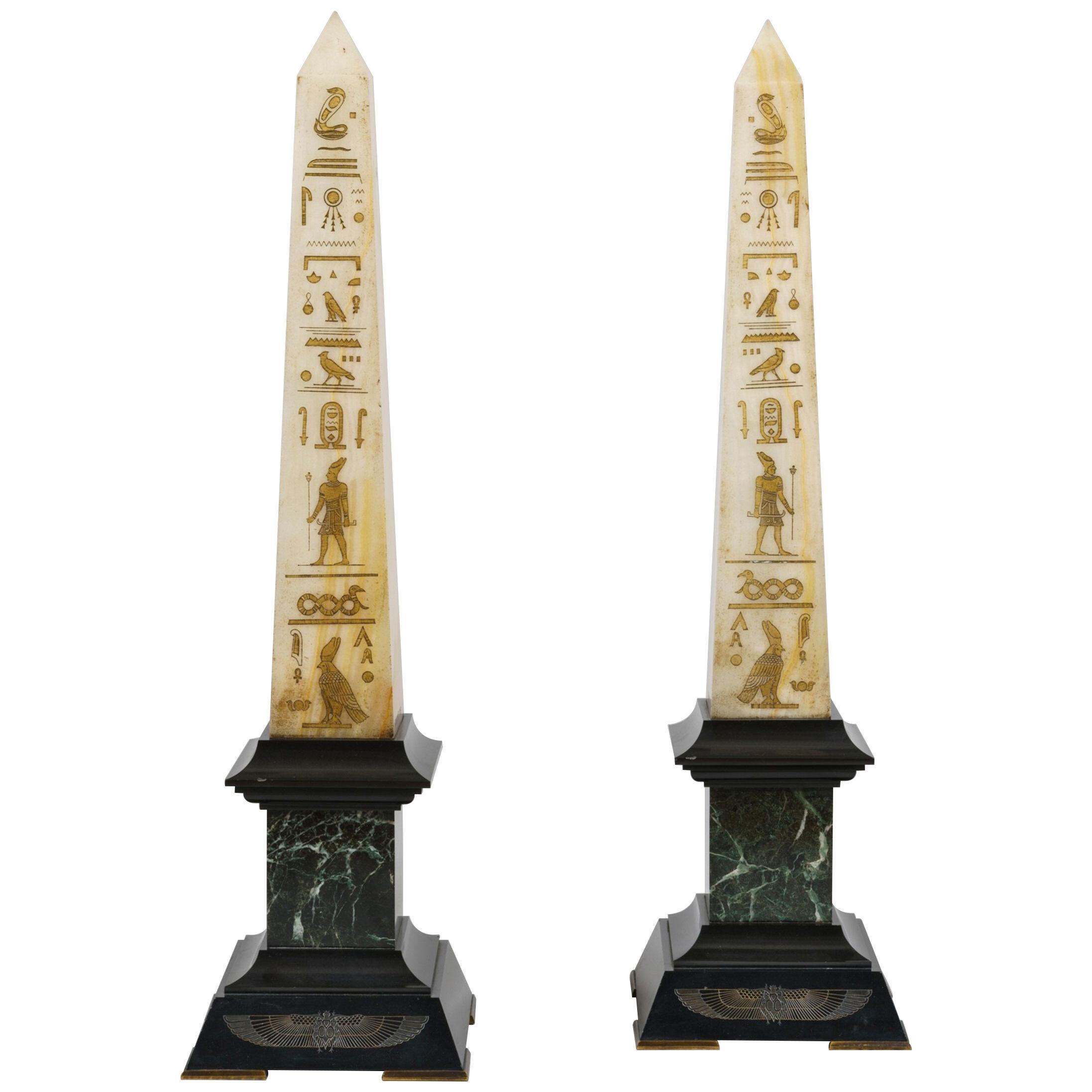 Pair of Antique Obelisks in the Egyptian Manner
