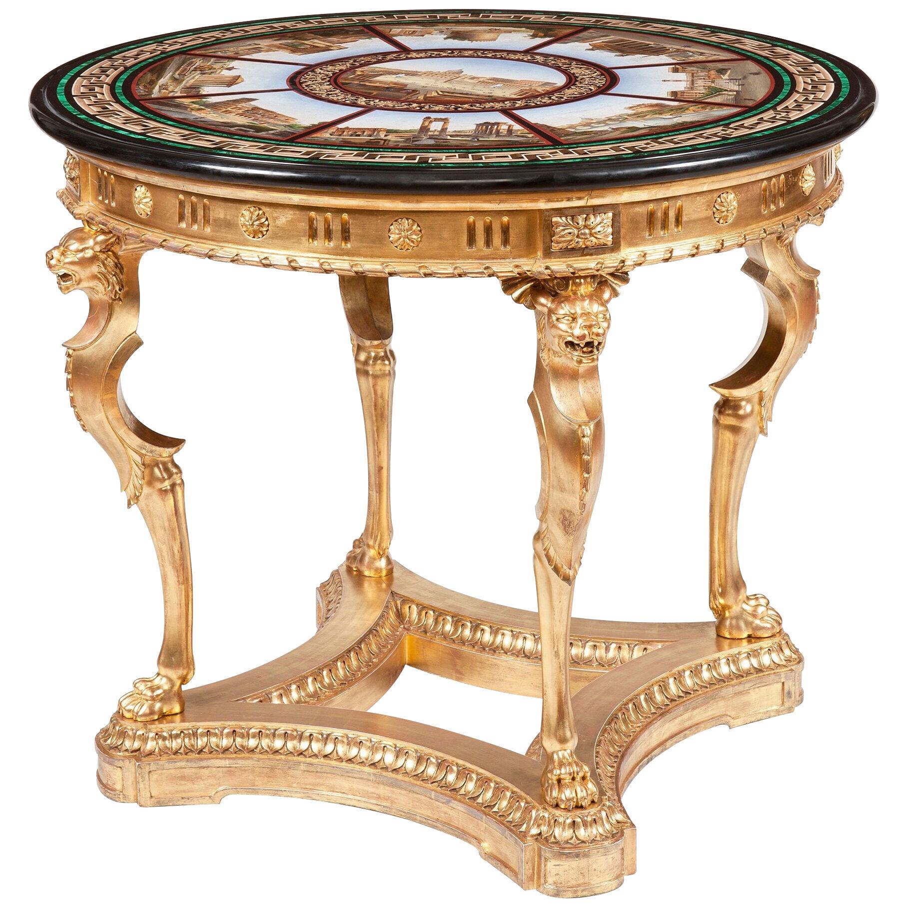 Exceptional Grand Tour Micromosaic Table