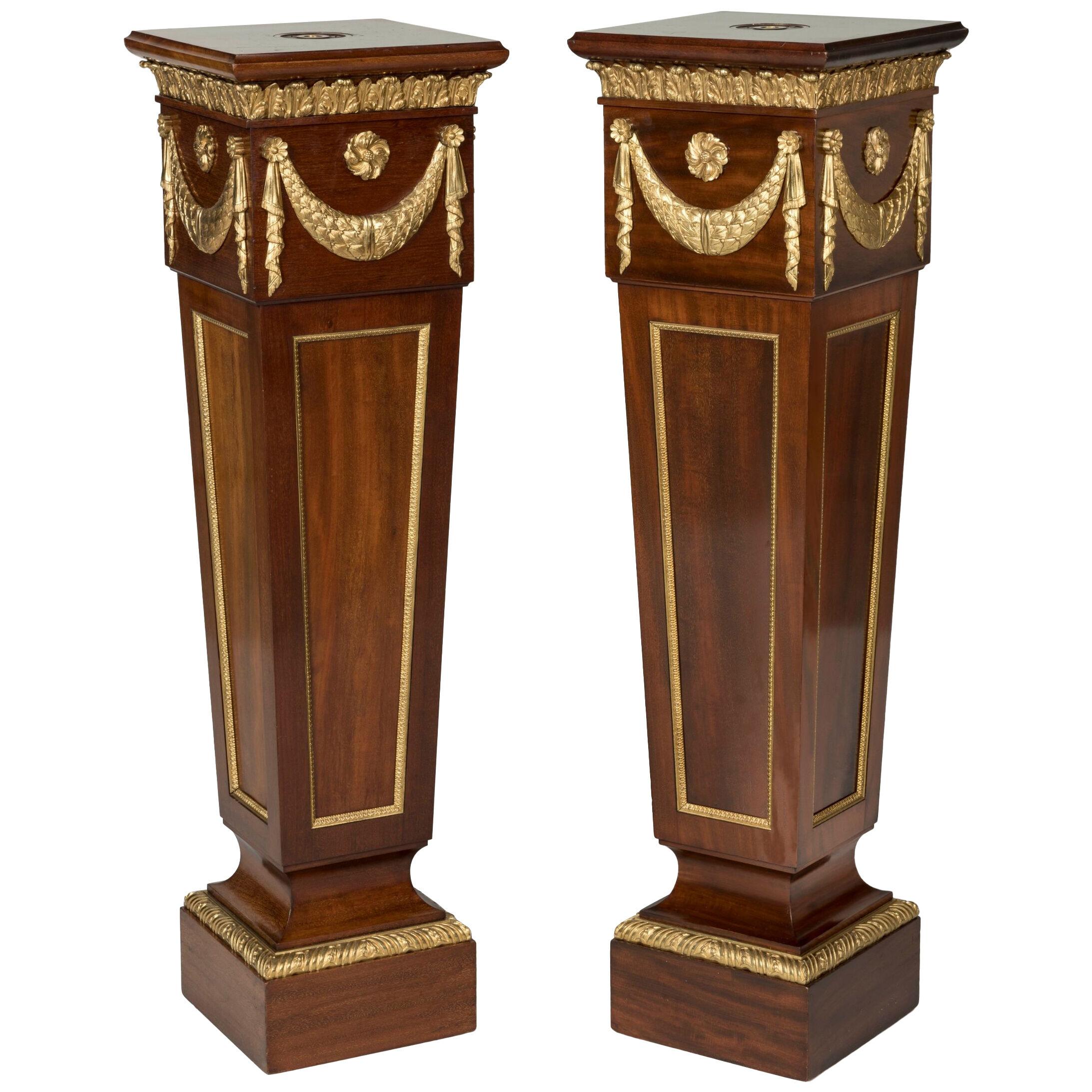 Pair of 19th Century Mahogany Pedestals