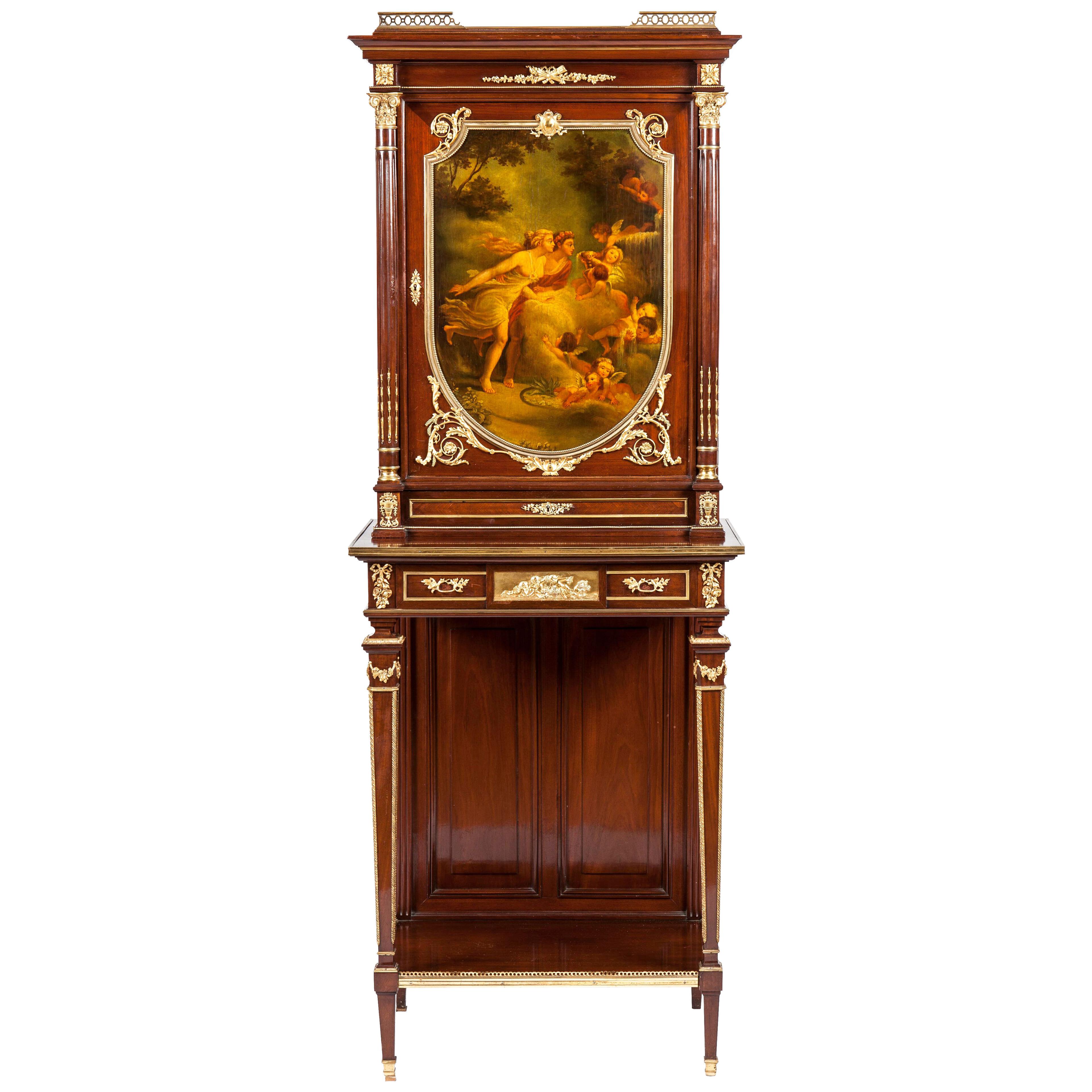 19th Century 'Vernis Martin' Painted Cabinet in the Louis XVI Style