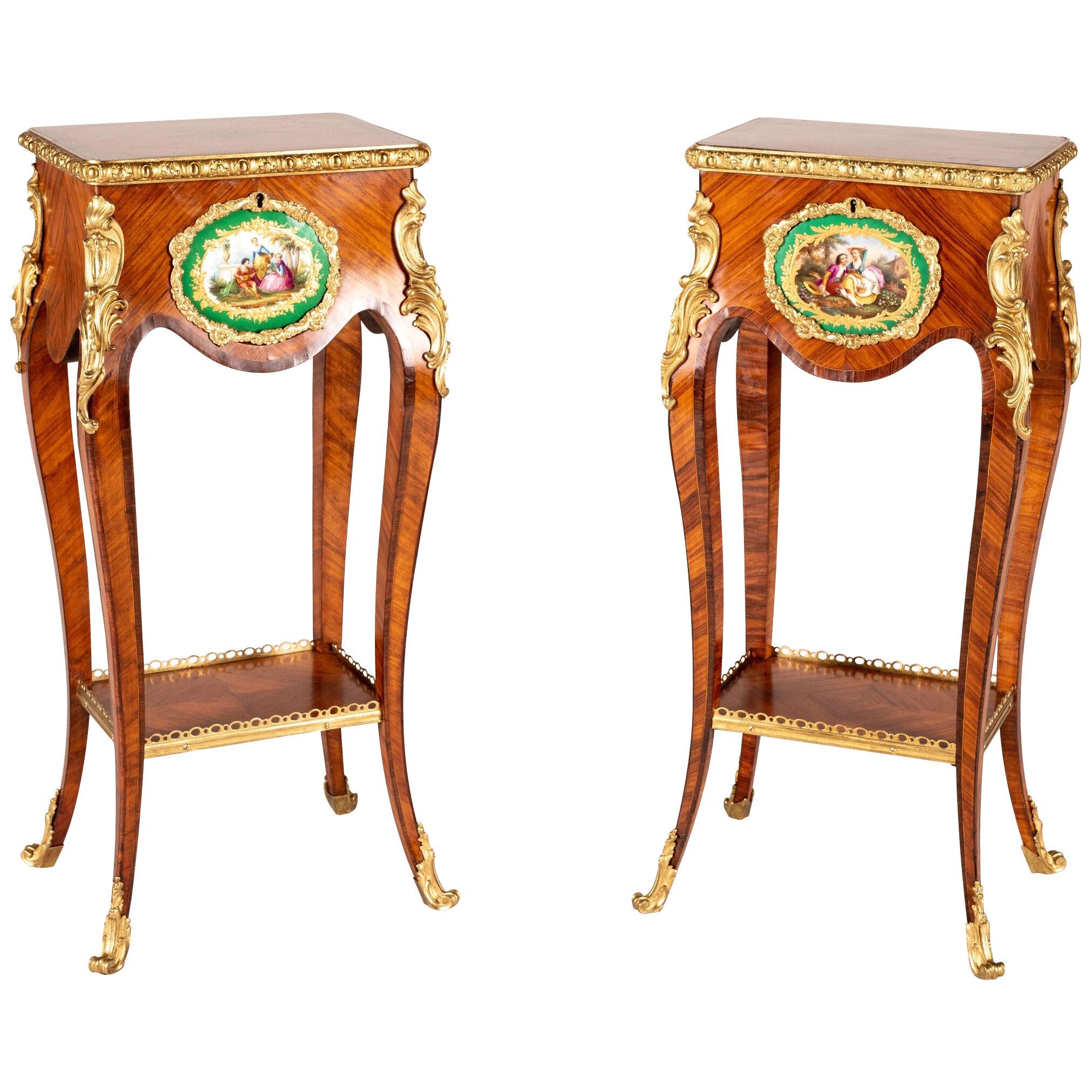 Pair of Occasional Tables in the Louis XV Transitional Taste