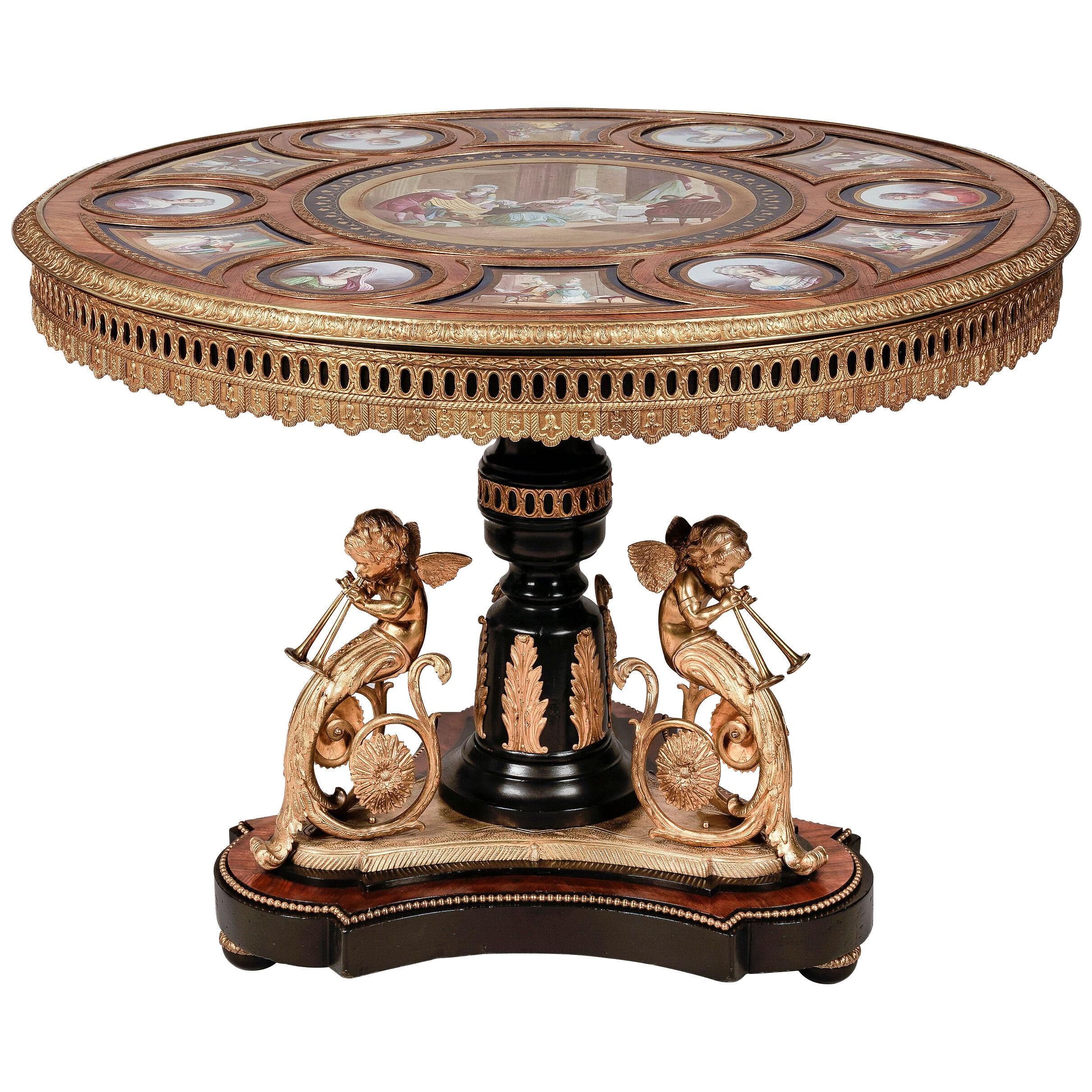Porcelain-Mounted Gueridon Centre Table