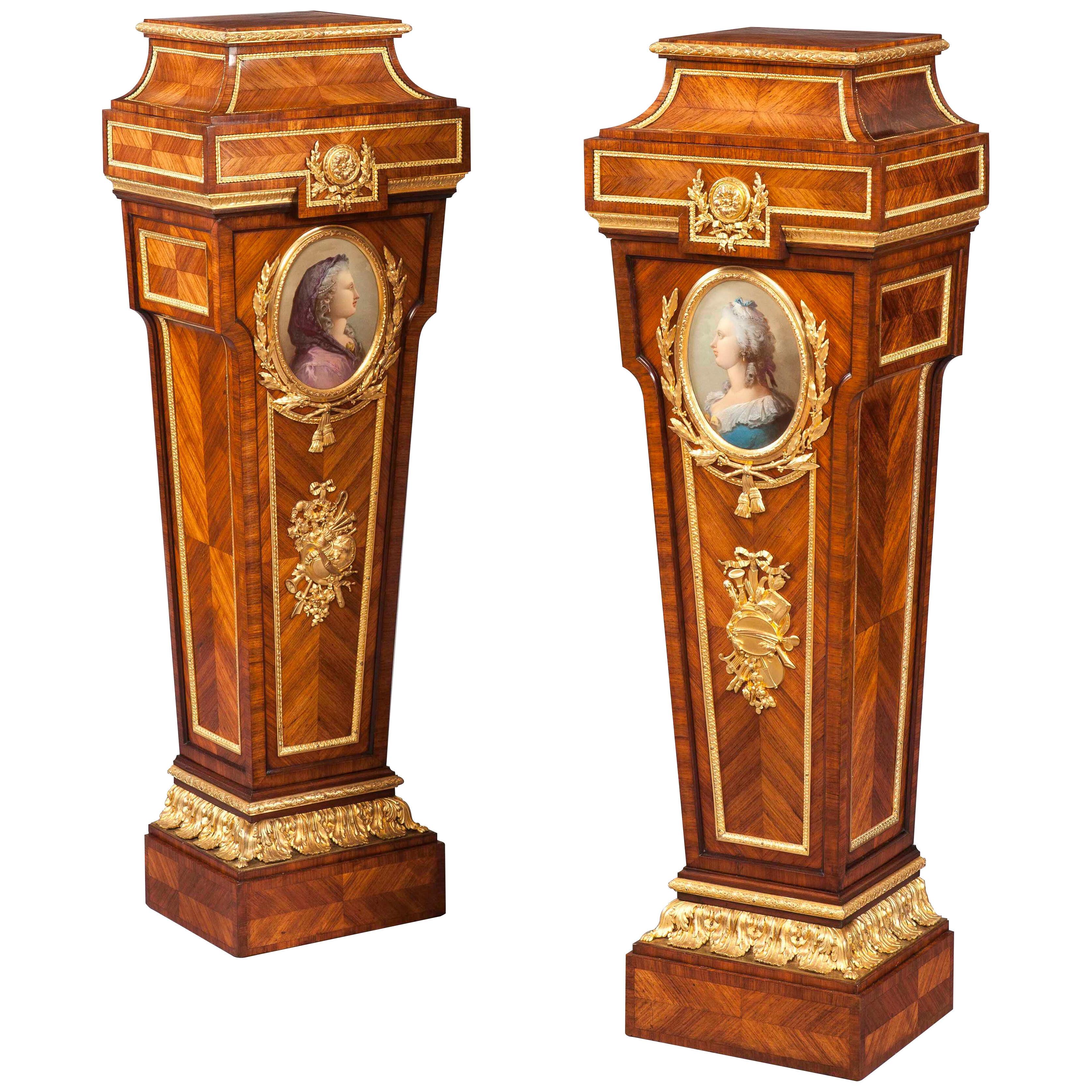 19th Century Pair of Pedestals in the Louis XVI Style