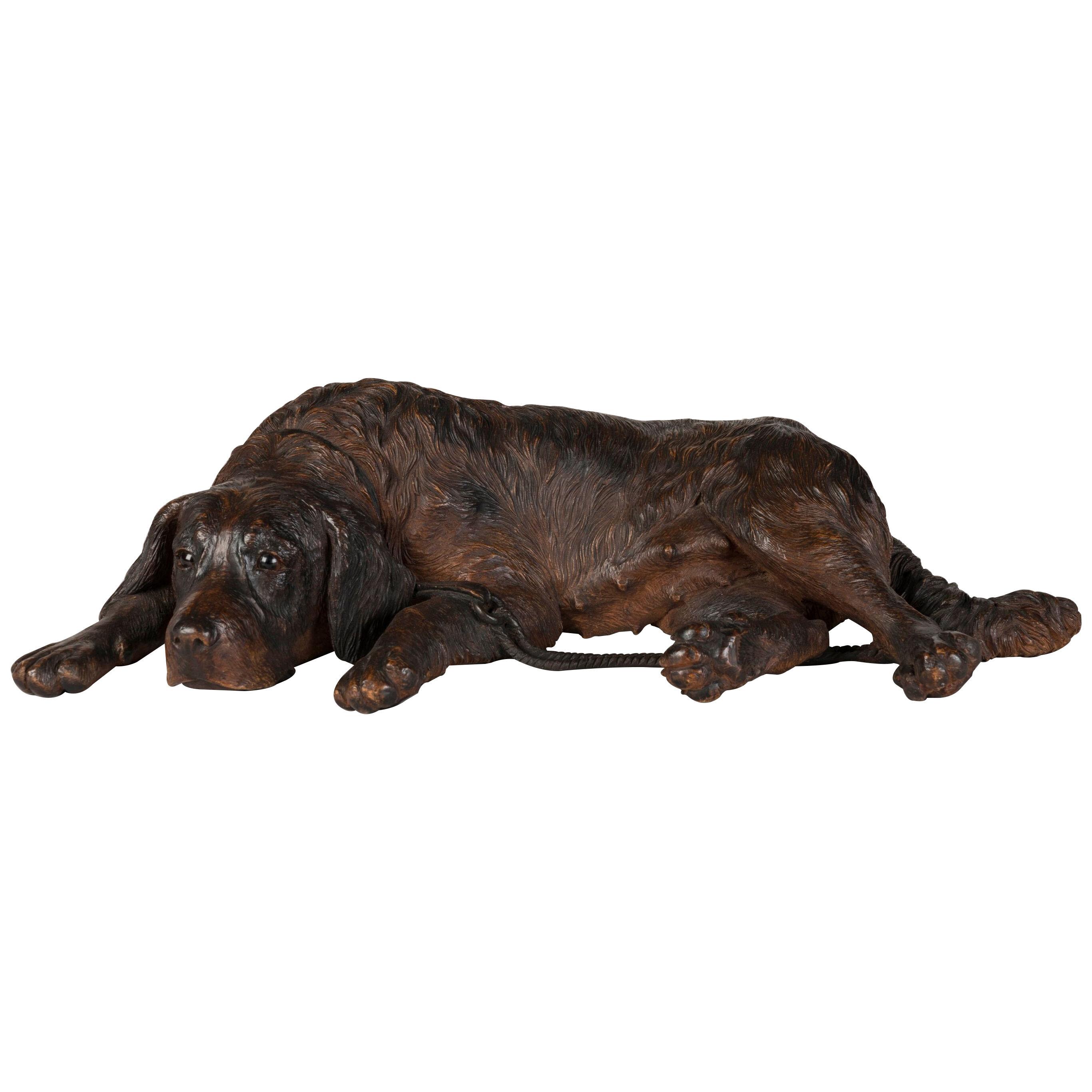 19th Century 'Black Forest' Carved Dog