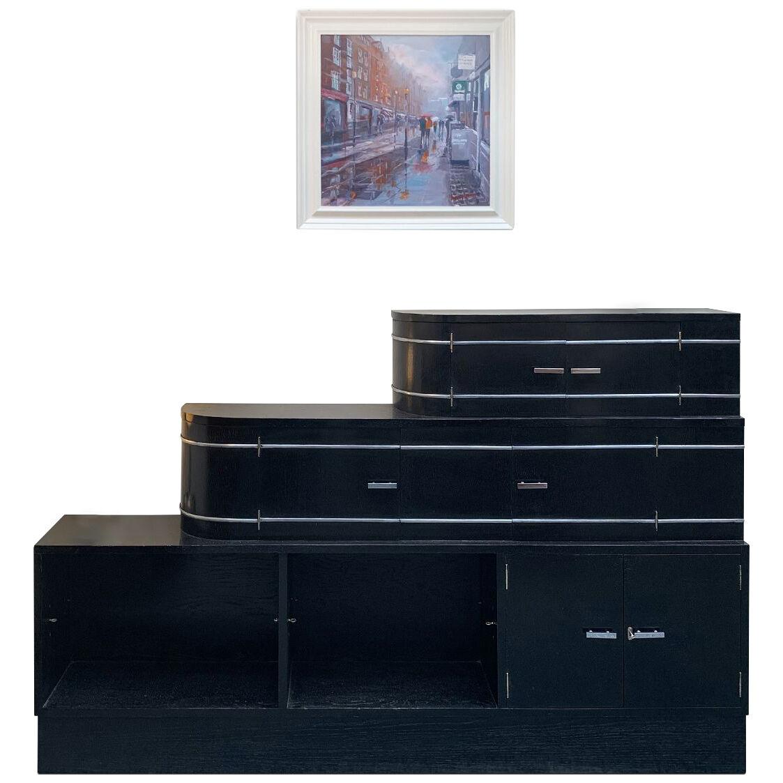 Art Deco Black Cabinet by Bowman Brothers