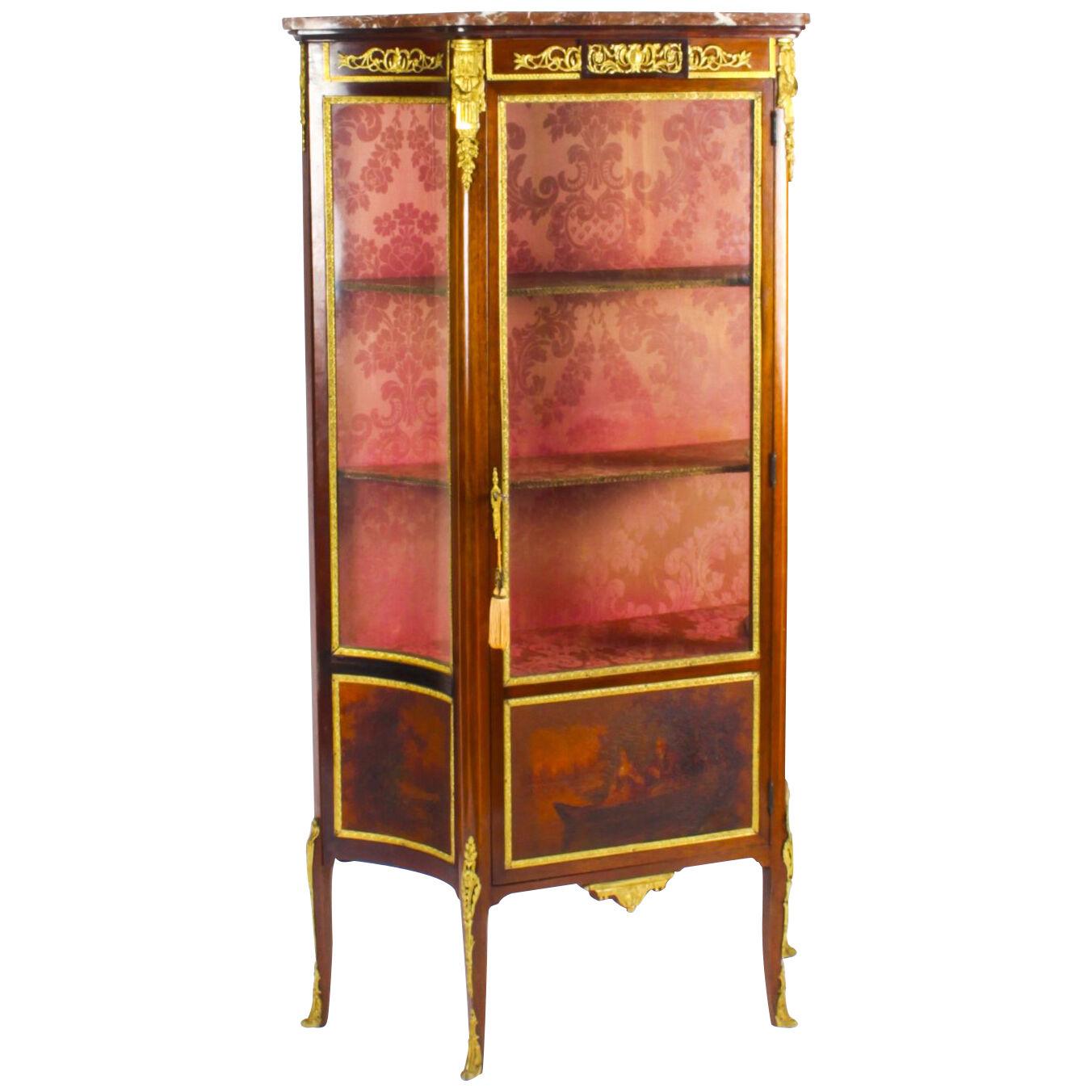 Antique French Vernis Martin Display Cabinet c.1880