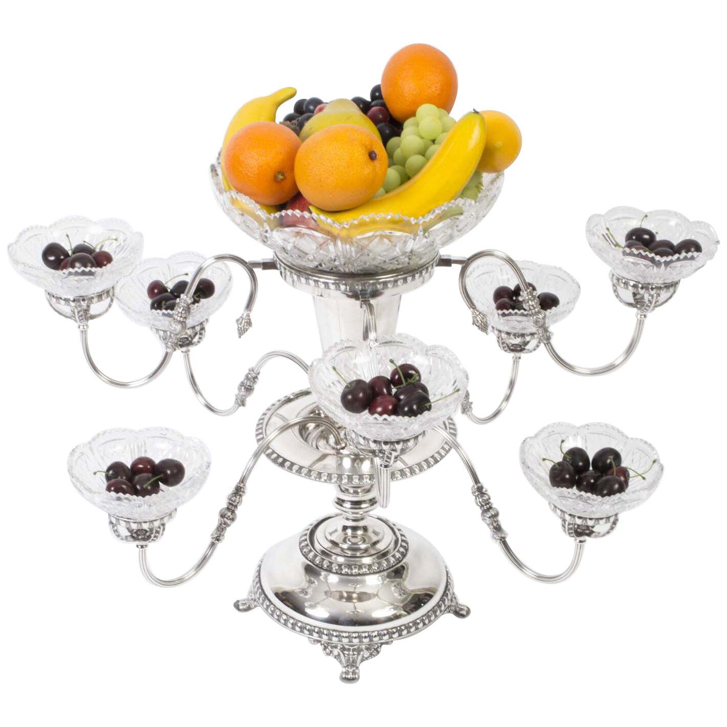 English Victorian Silver Plate Epergne Centrepiece