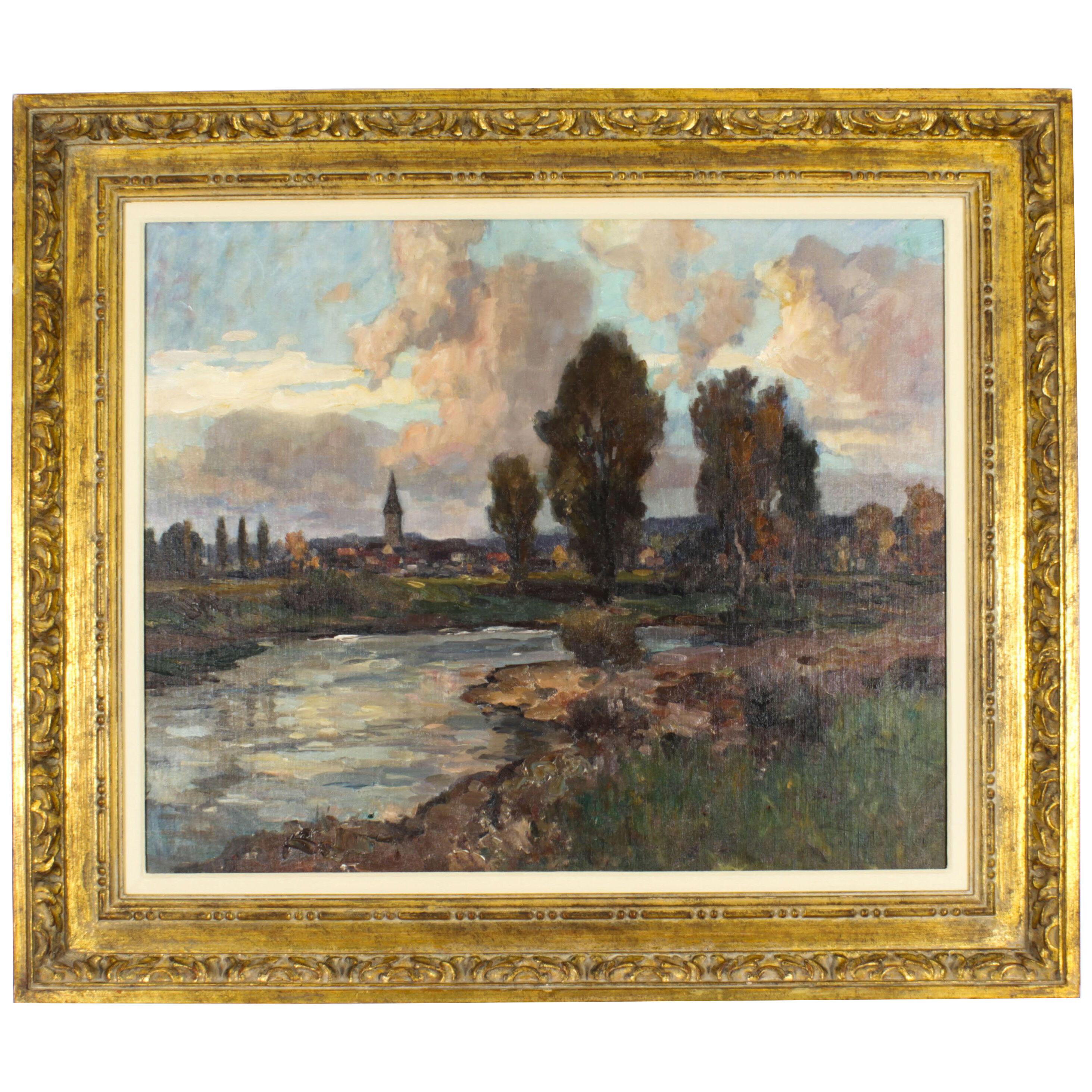 Antique French School Impressionist landscape 19th C