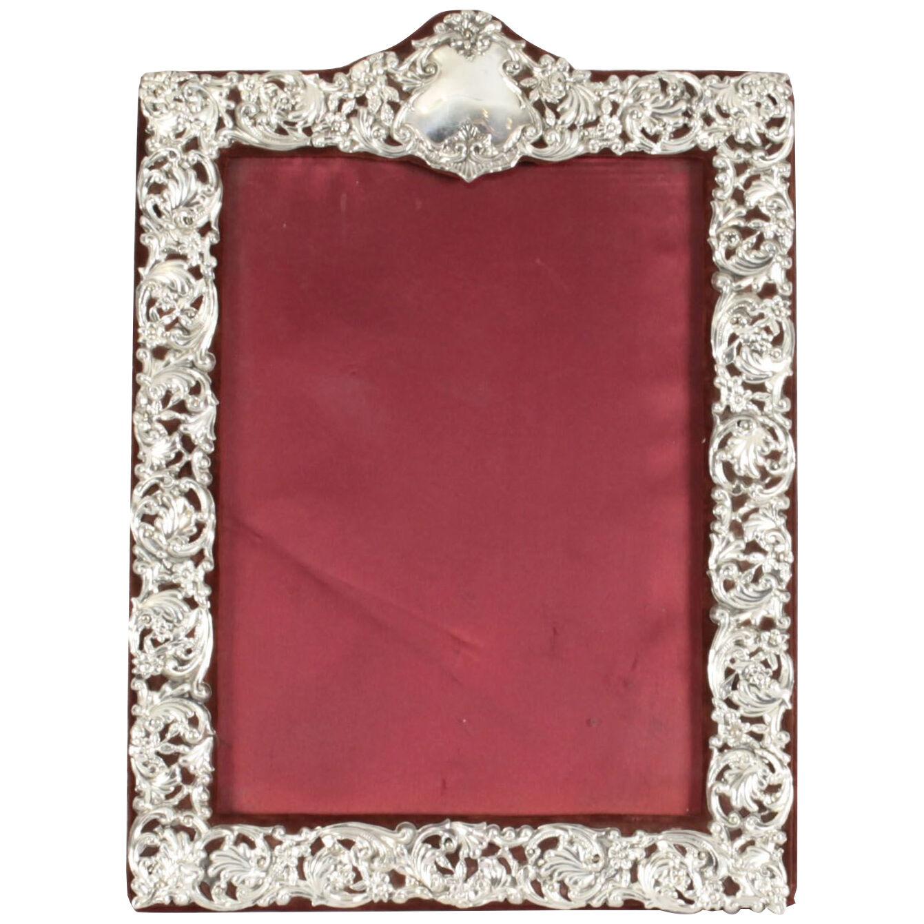 Antique Sterling Silver Photo Frame by Henry Manton 1899 19th C 28x21cm