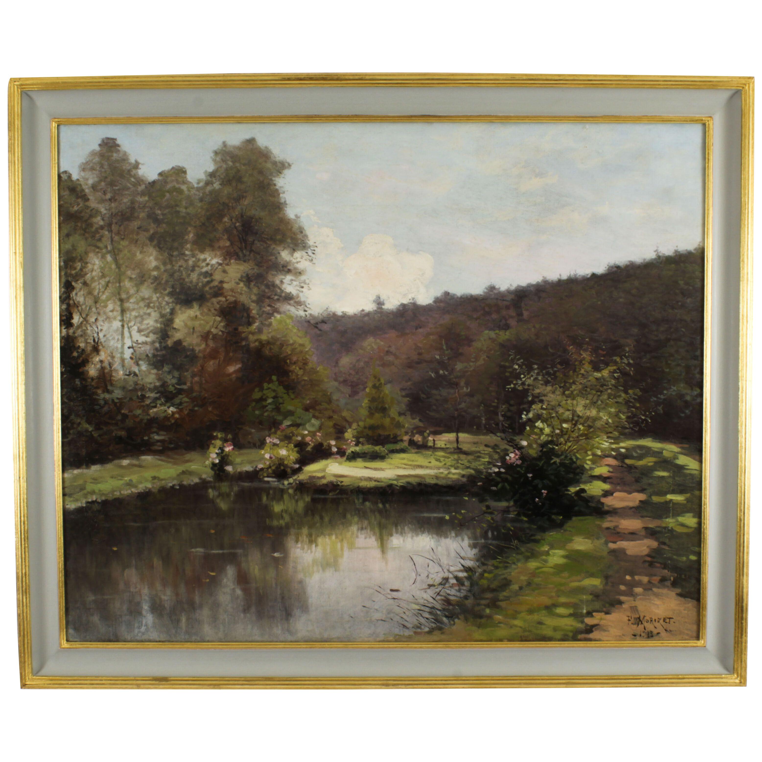 Antique French Oil Painting Paul Louis Morizet signed and dated 1913.