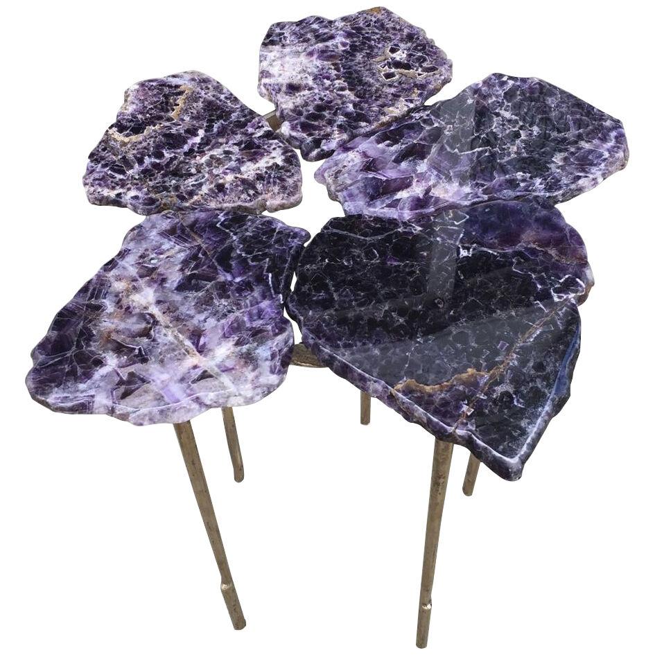 'Petal' Amethyst and Bronze Side Table by Mark Brazier-Jones, Contemporary