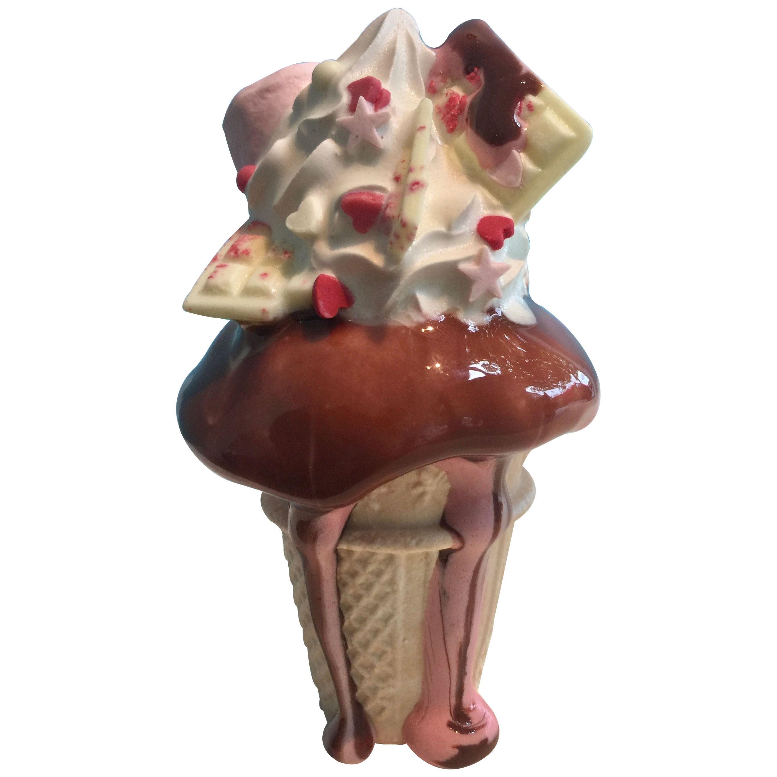 'Pink Marshmallow Cup Cone' Contemporary Ceramic Sculpture by Anna Barlow