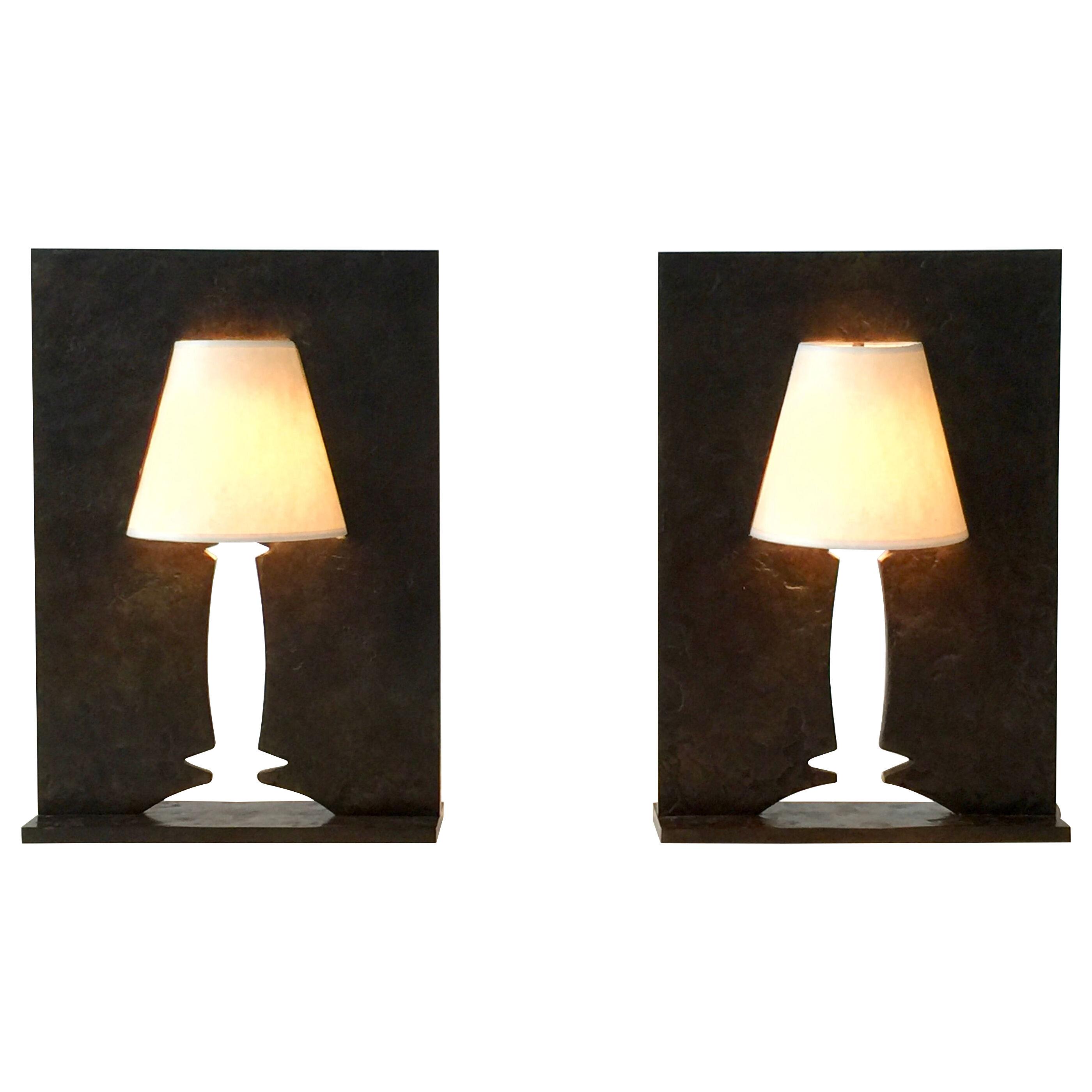 Pair of 'Allusion' Table Lights by Hubert Le Gall, 1999