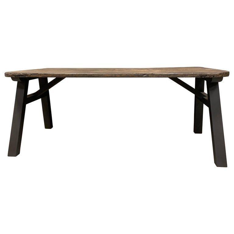 Custom Made Trestle Table Reclaimed Wood
