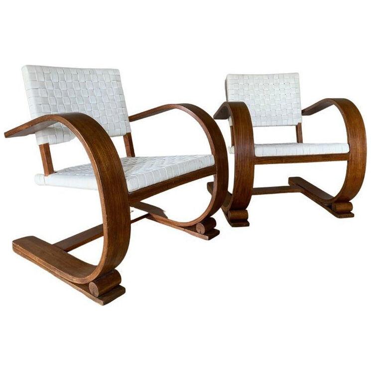 Pair of Audoux & Minet Lounge Chairs for Vibo Vesoul, France