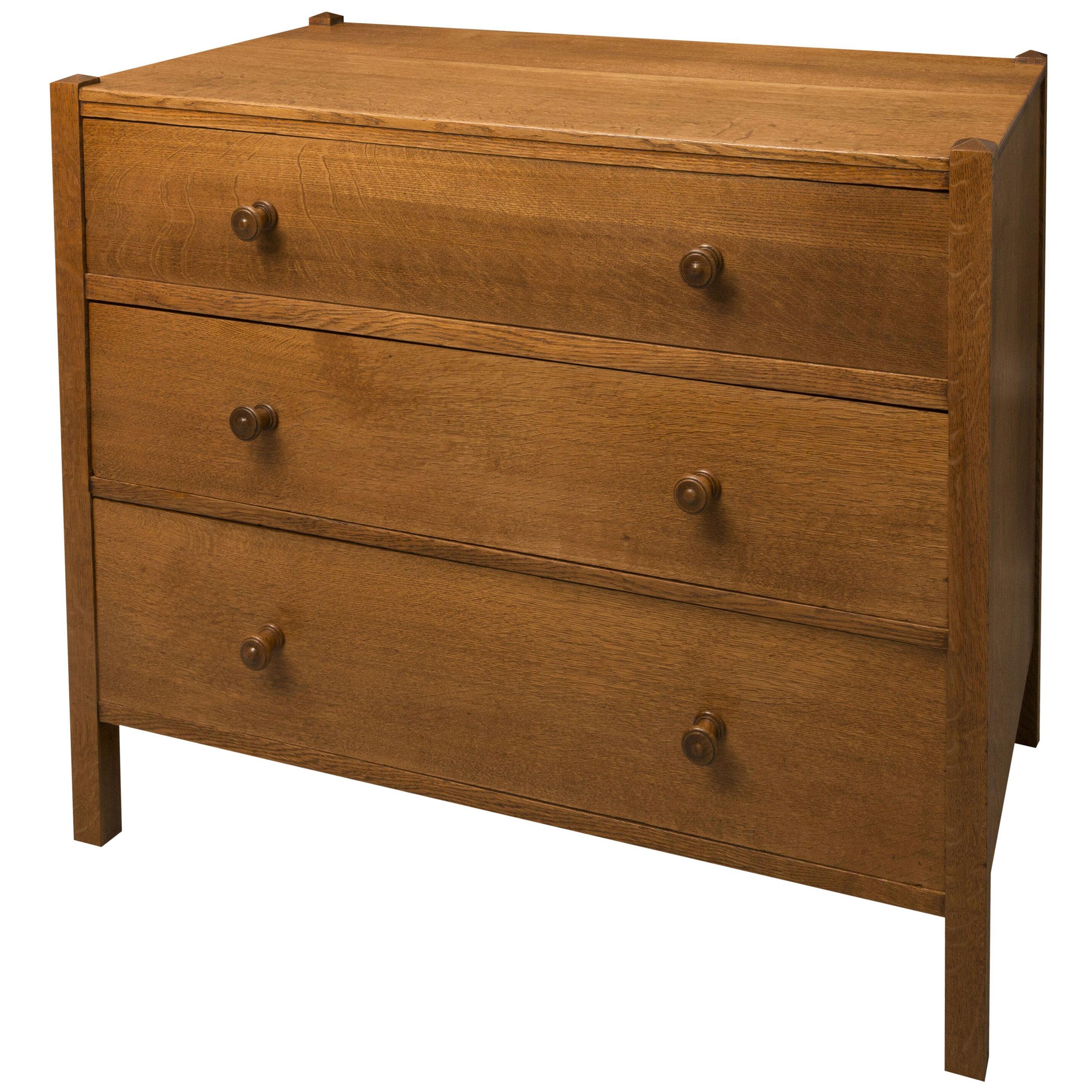 Oak low Chest of Drawers by Heals< England circa 1930