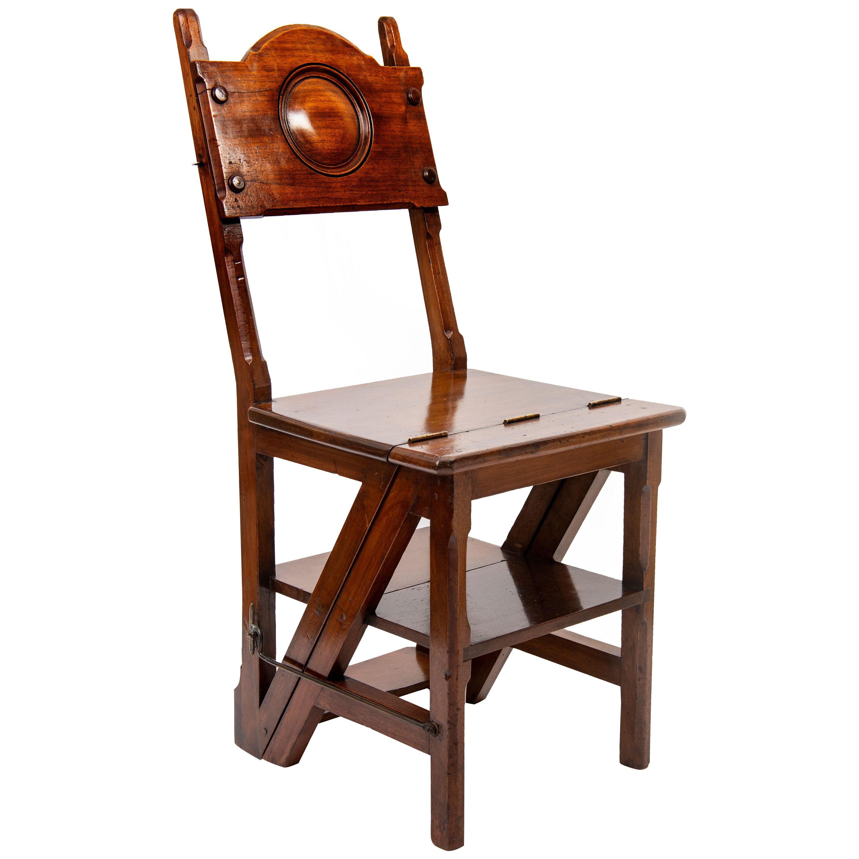 Oak Metamorphic Library chair, England circa 1890