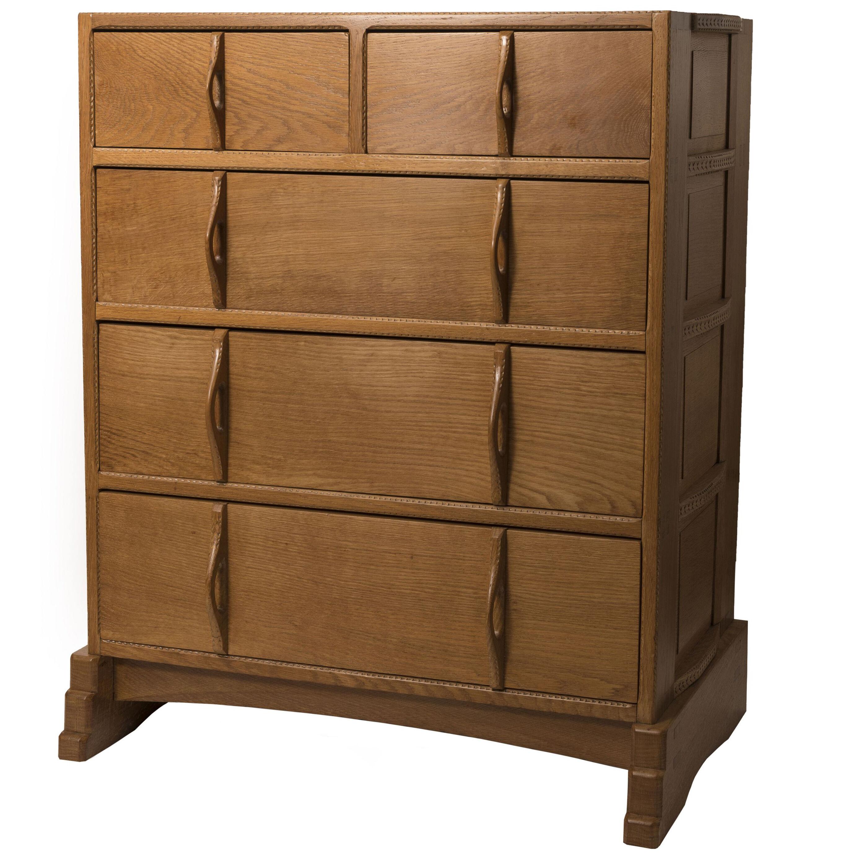Oak chest of drawers by Sidney Barnsley, England circa 1910