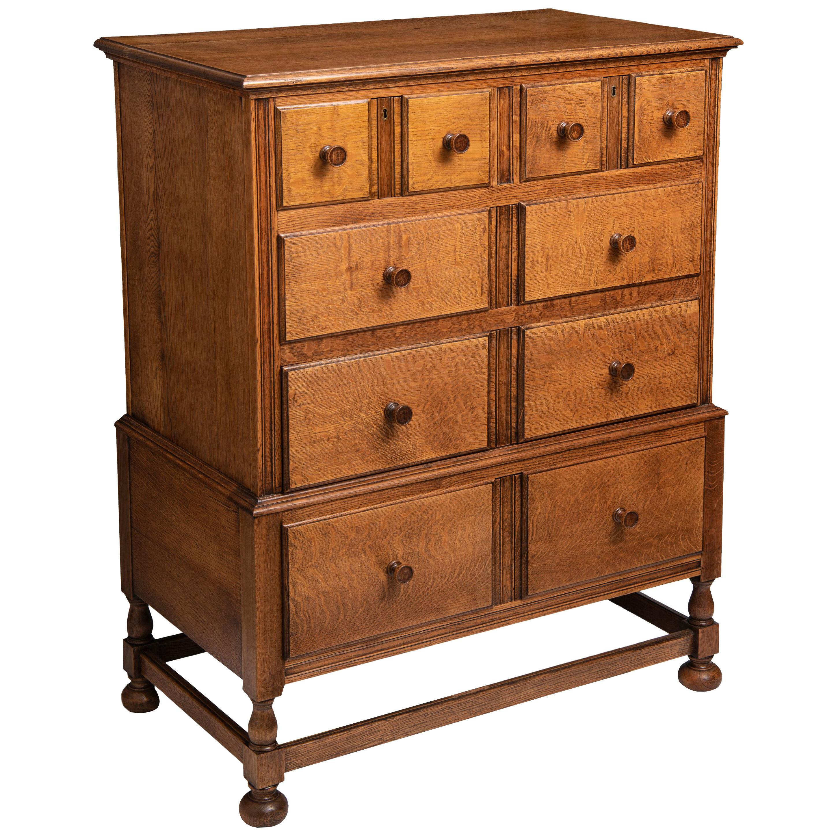 Oak Chest of Drawers by Heals & Sons, England circa 1910