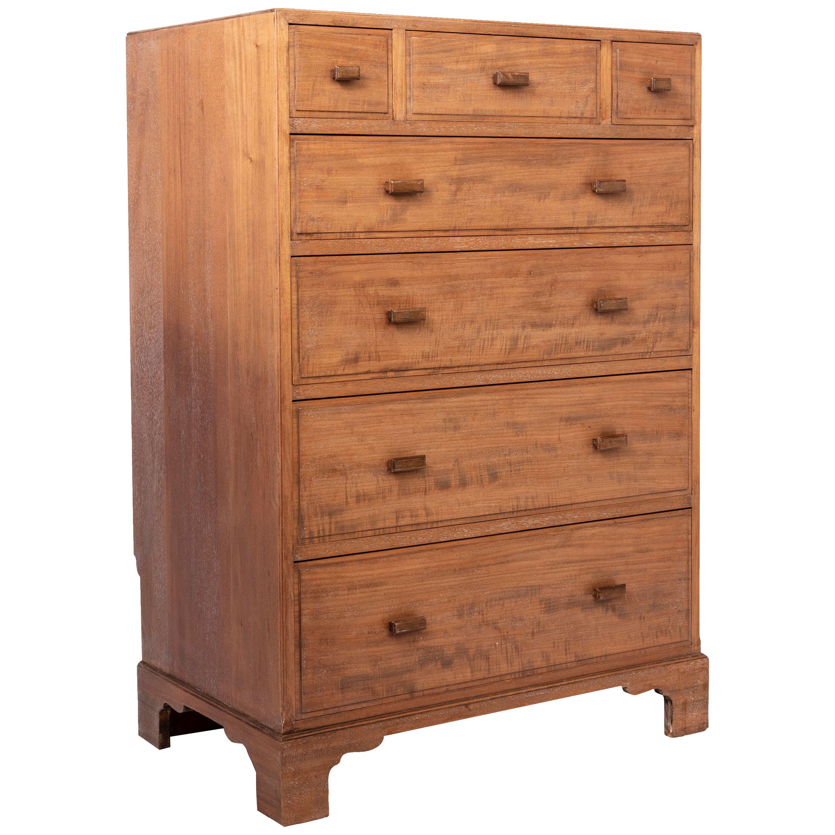 Heal & Son walnut tall chest of drawers, England circa 1920