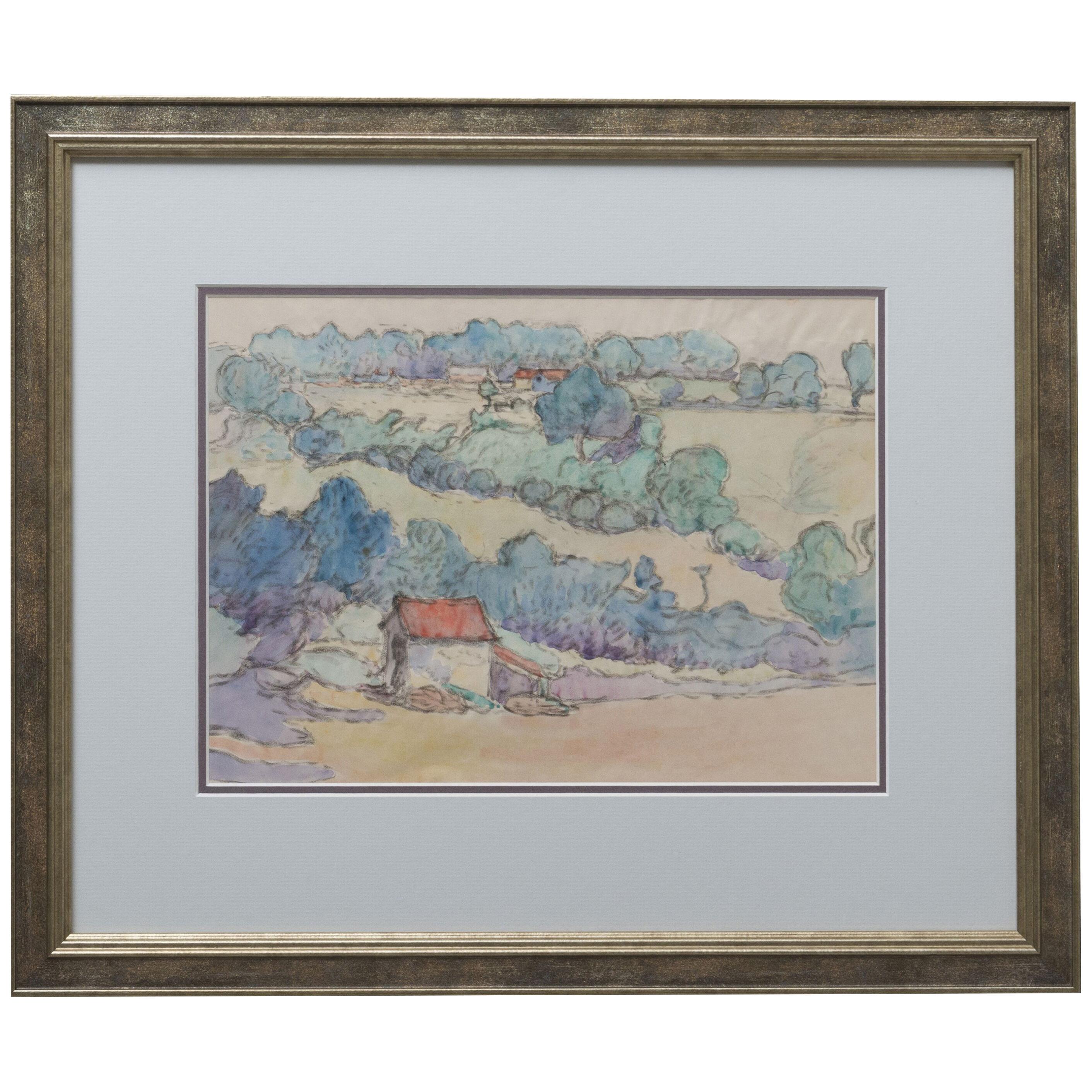 Watercolour on paper drawing by Robert Polhill Bevan, England circa 1900