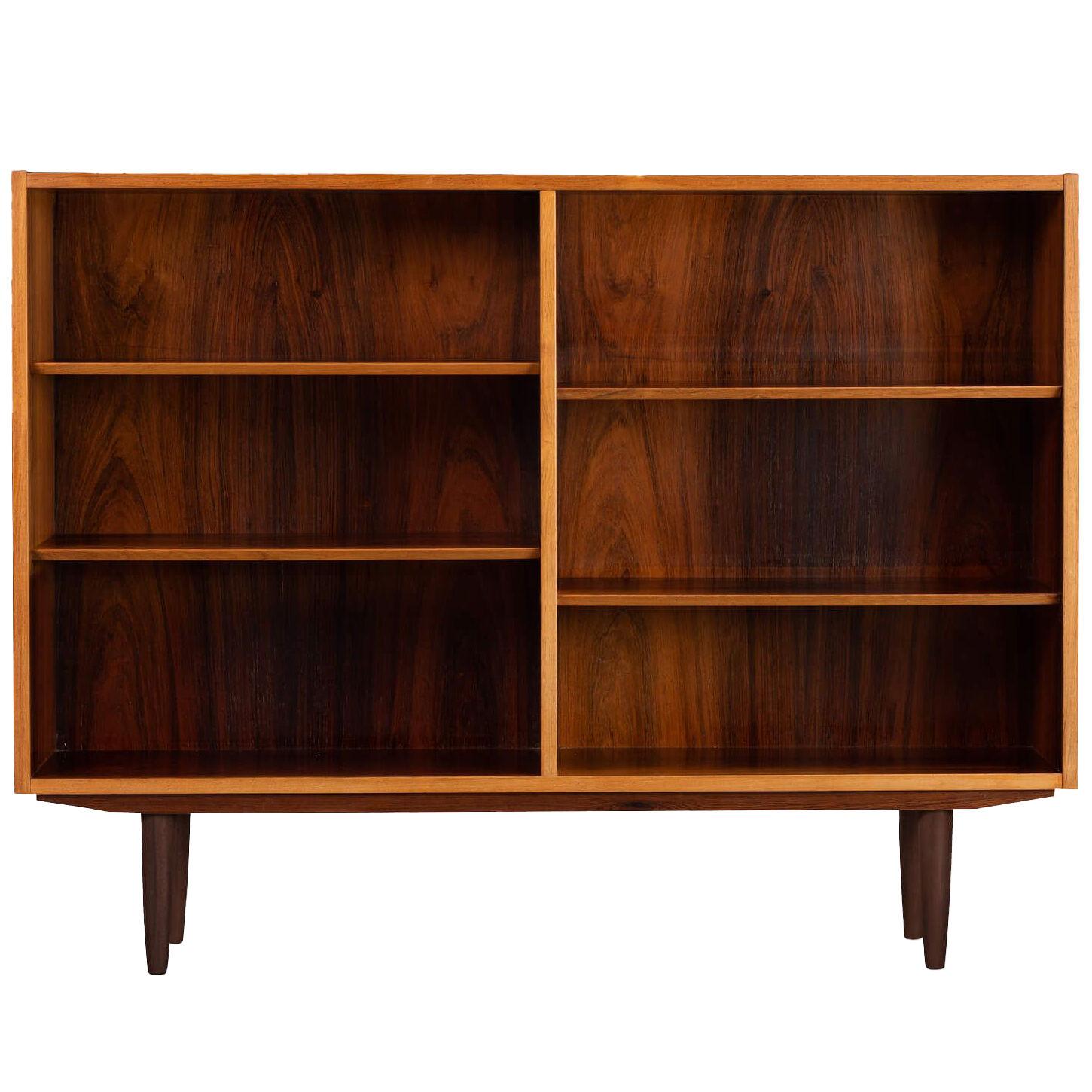 Danish low Rosewood Bookcase by Hundevad & Co