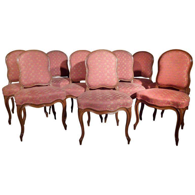 A French suite of ten diningchairs