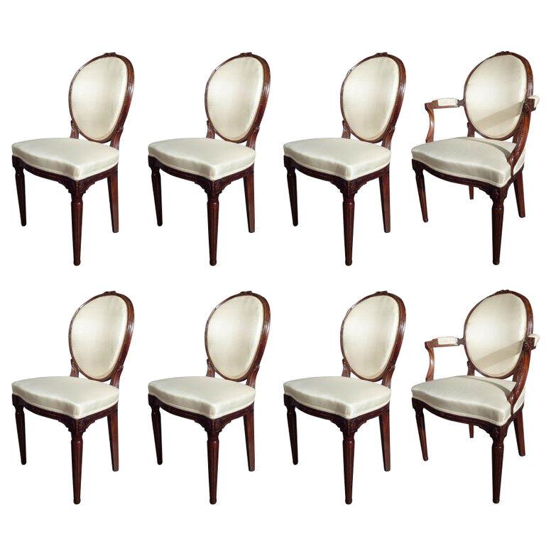 A Dutch suite of  6 chairs and 2 armchairs