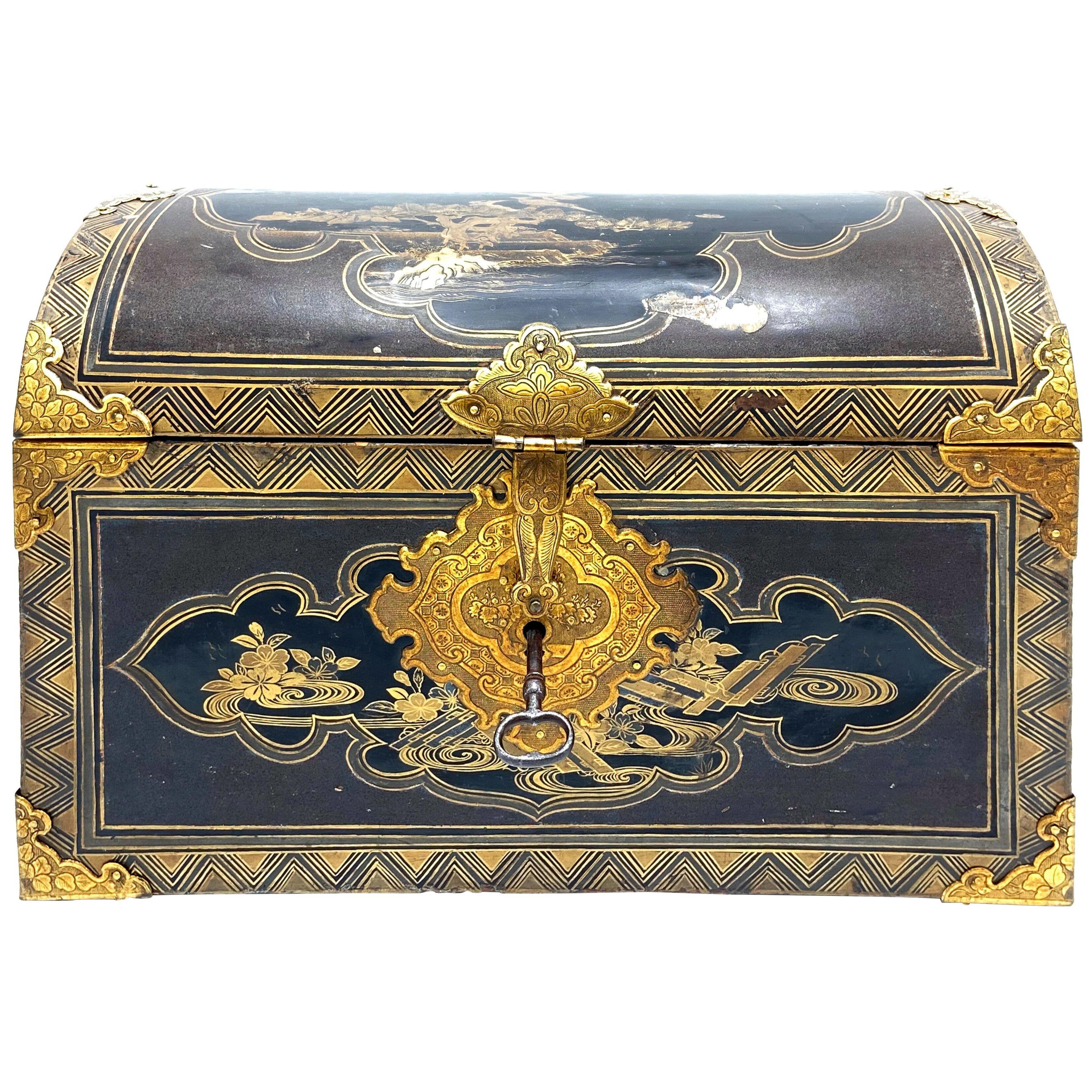 A small Japanese lacquer coffer