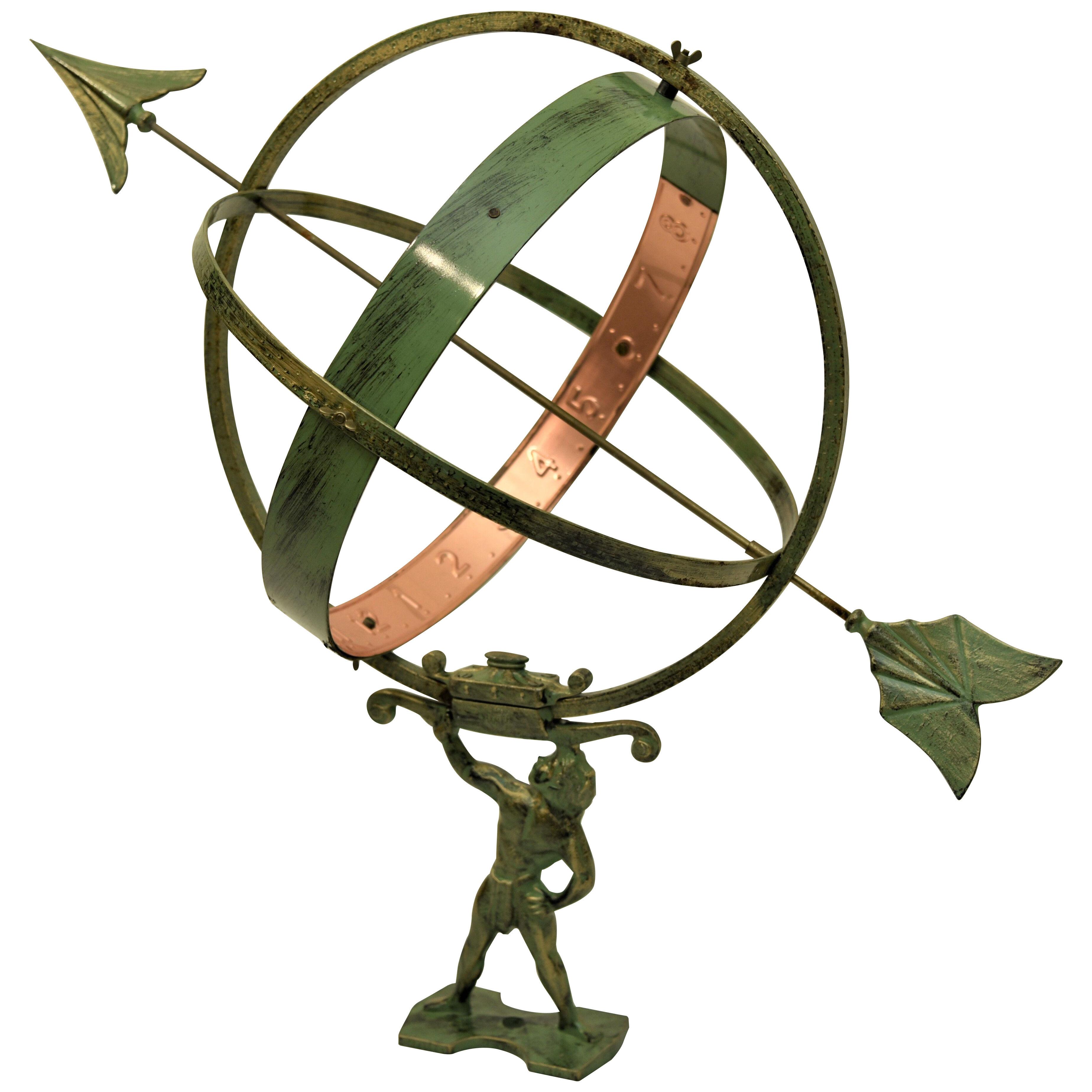 Large Swedish Copper and Wrought Iron Garden Sundial, 1950´s