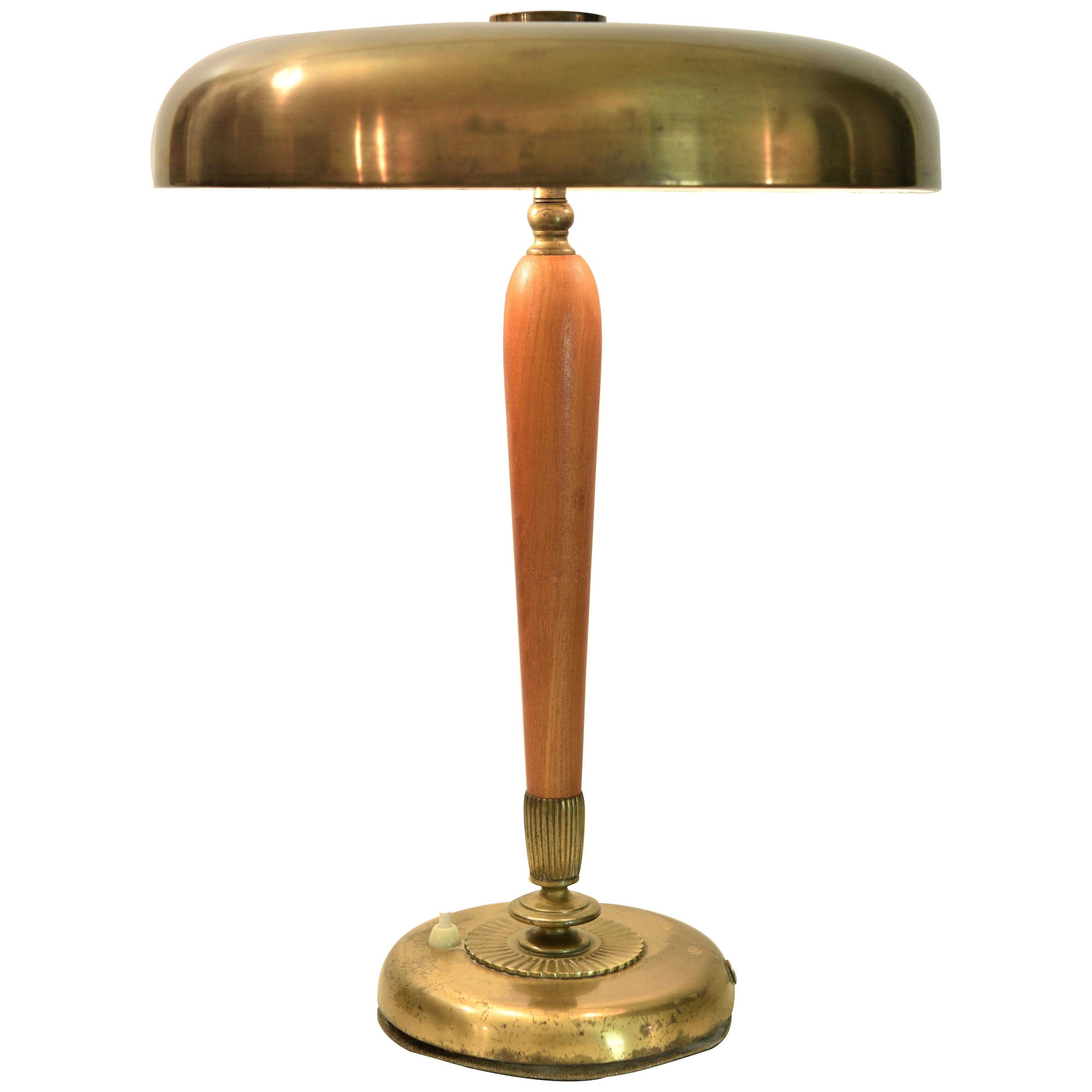 Large Swedish Grace/Art Deco Table Lamp by Harald Notini for Böhlmarks AB