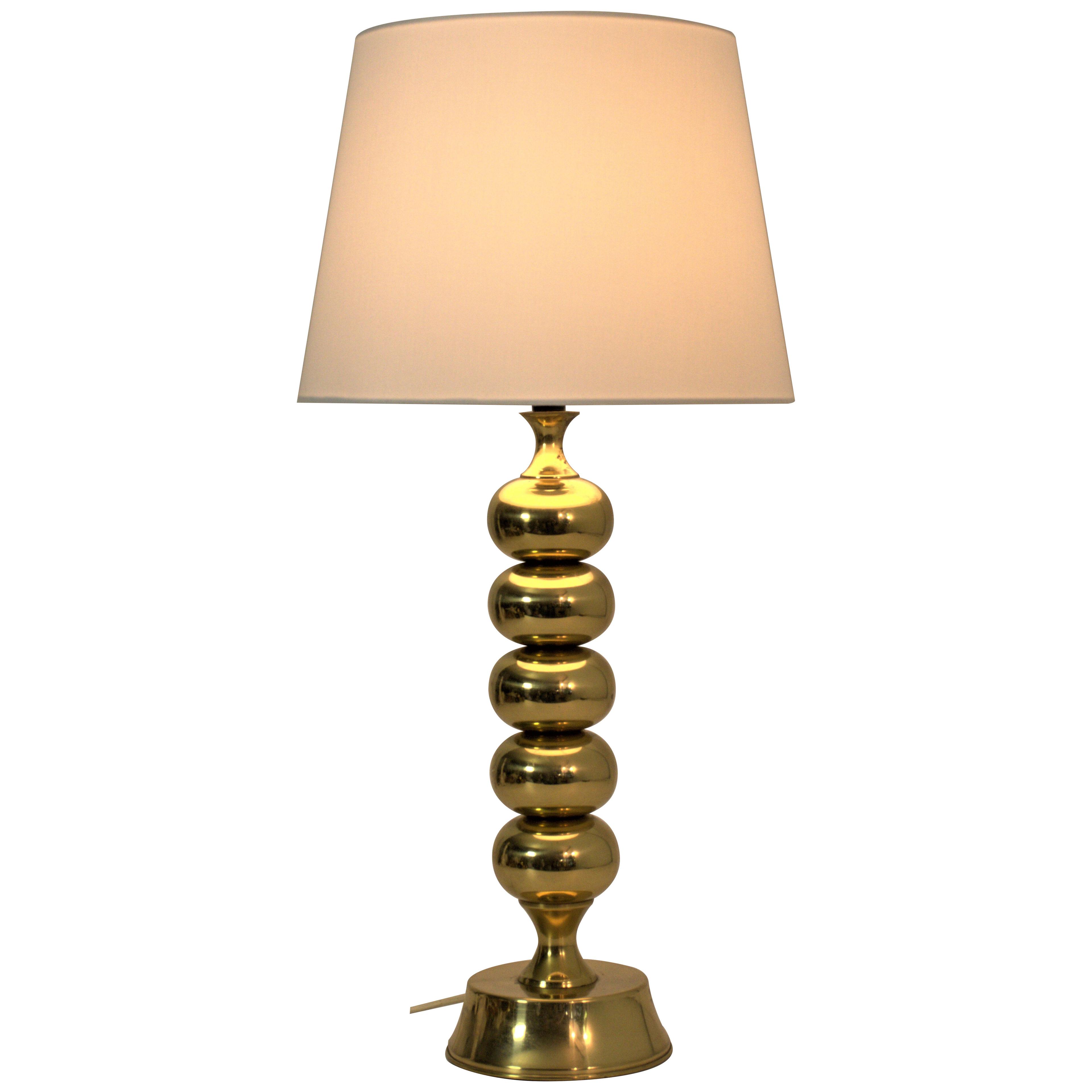 Large Swedish Modern Brass Table Lamp by Enco, Model 68, 1950´s