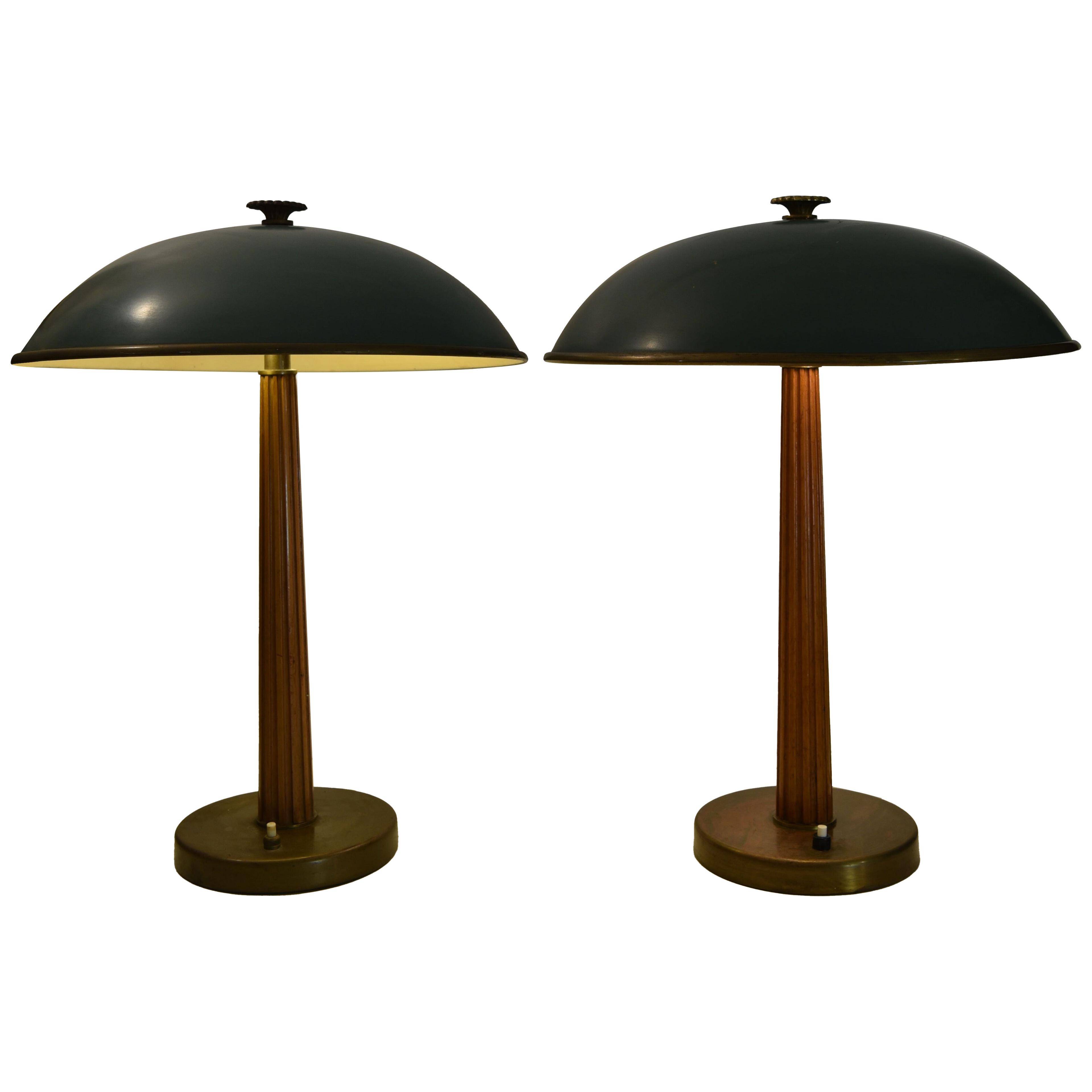 Rare Pair Swedish Grace Table Lamps for Nordiska Kompaniet by Böhlmarks, 1930´s