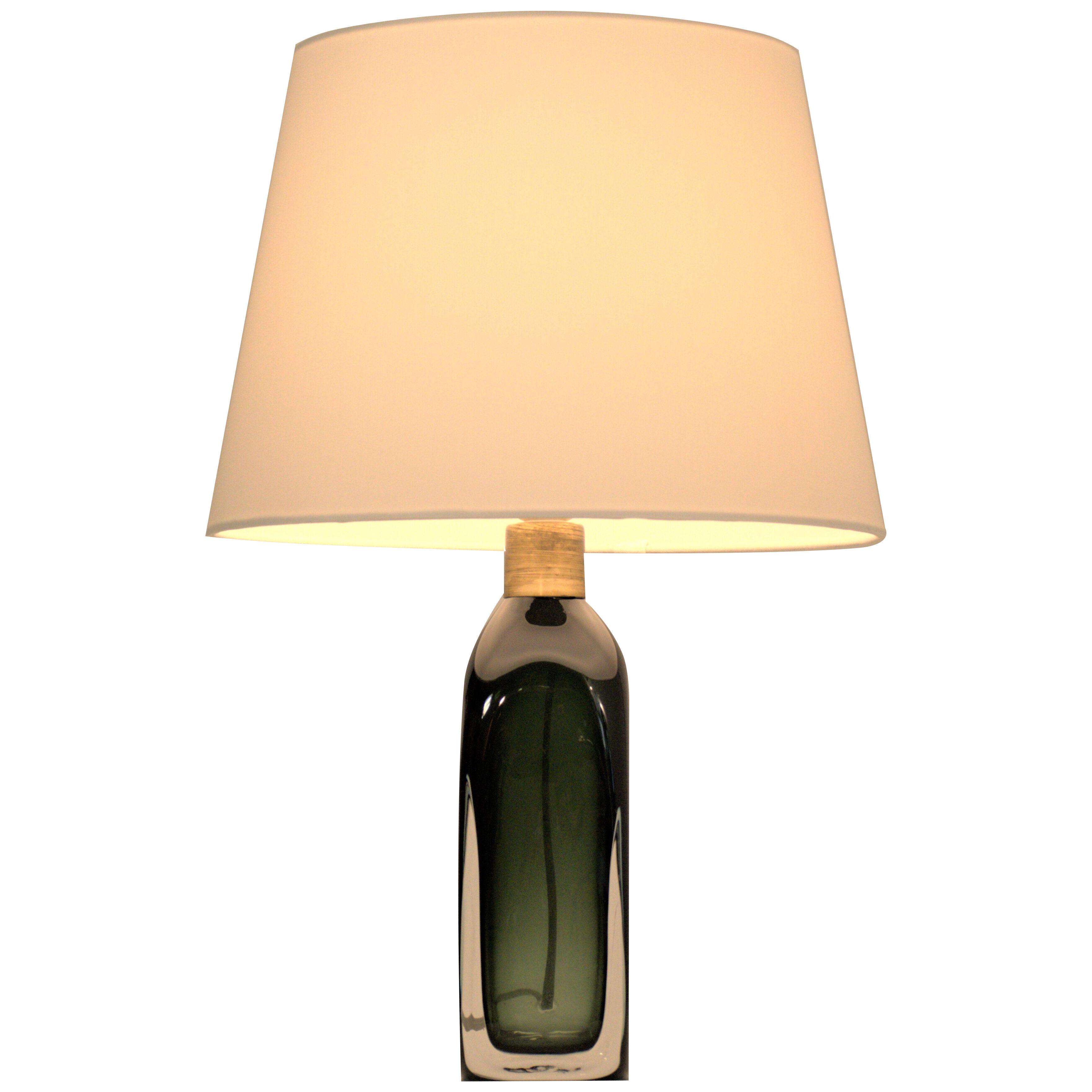 Doublecoated Bluegreen Glass Table Lamp by Carl Fagerlund for Orrefors, 1950´s