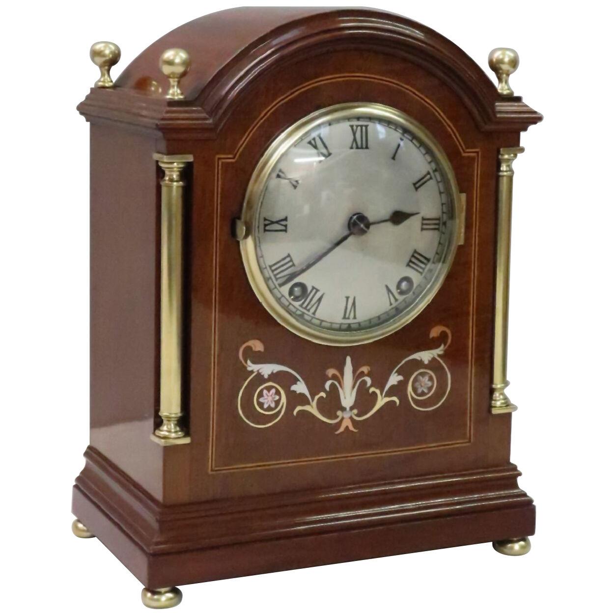 German Mahogany Mantel Clock by Winterhalder and Hofmeier