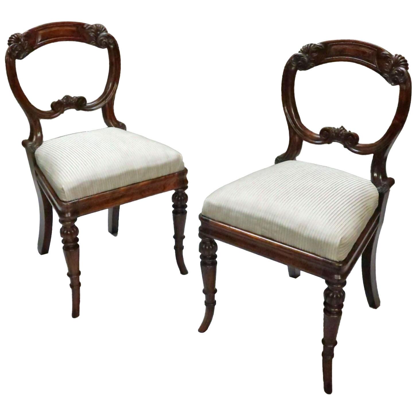 Pair of Regency Simulated Rosewood Chairs Attributed to Gillows
