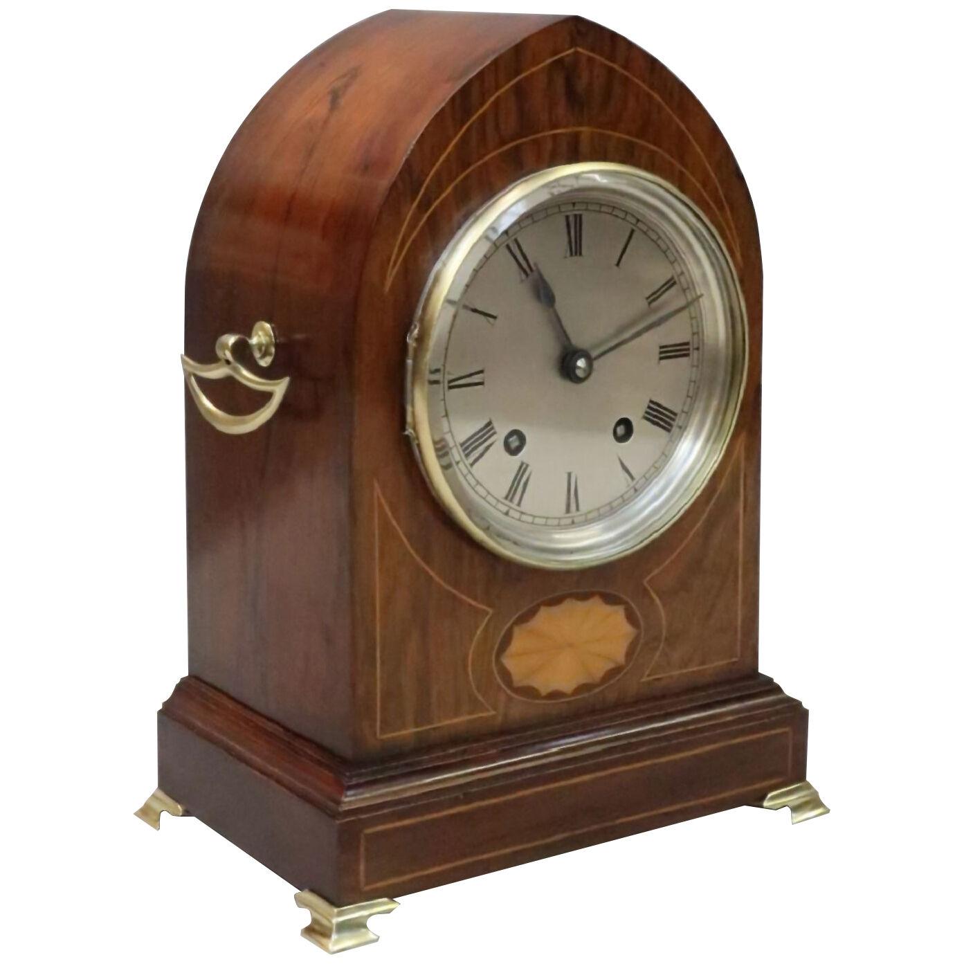 German Rosewood Mantel Clock by Lenzkirch