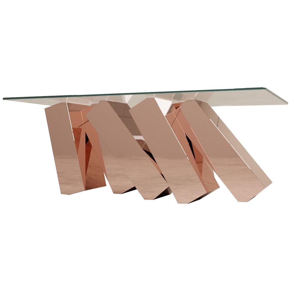 Megalith Coffee Table, Rose Gold Finish