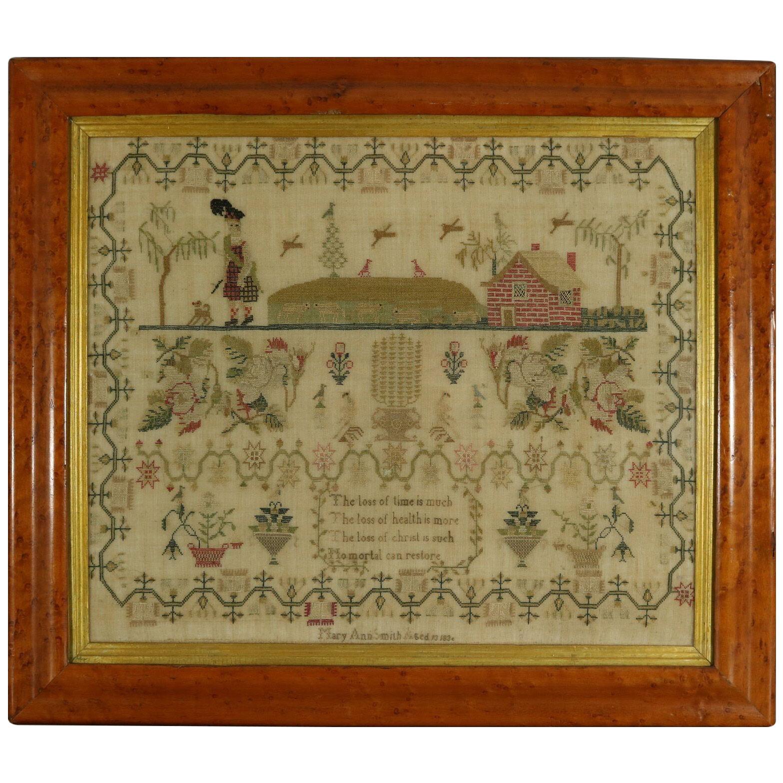 Antique Sampler, 1830, by Mary Ann Smith