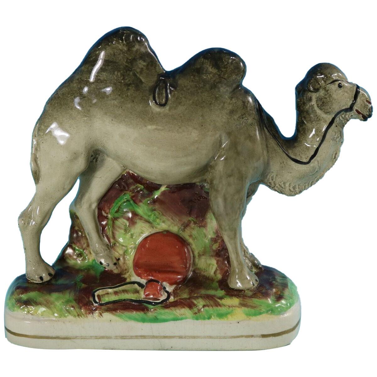 Rare Staffordshire Pottery Bactrian Camel Figure