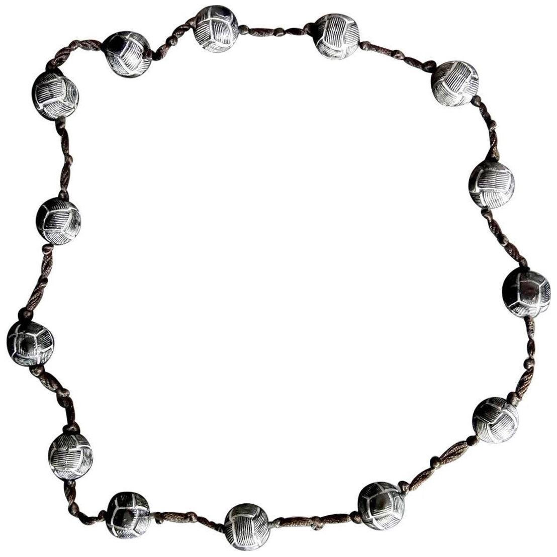 Rene Lalique Black Glass 'Entrelacs' Necklace